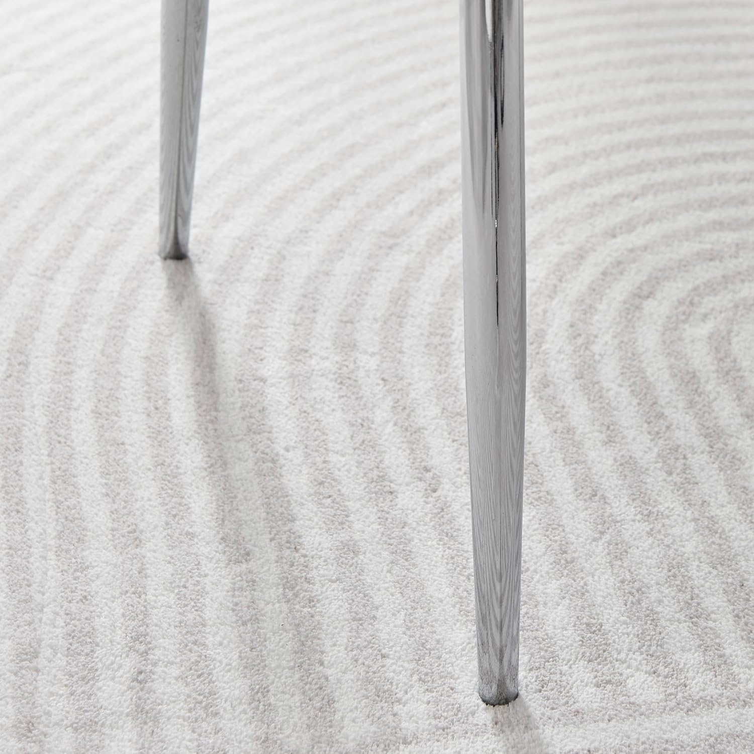 Furniturebox Dining Chair Set - 2 Pieces - Pesaro Black Velvet Silver Chrome Metal Legs Modern Luxury Restaurant Kitchen Chair