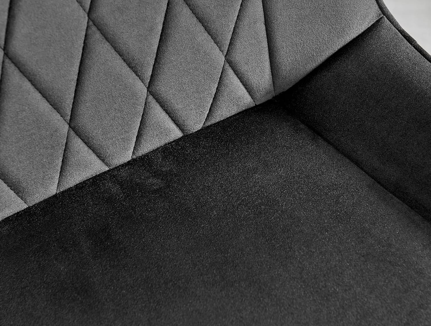 Furniturebox Dining Chair Set - 2 Pieces - Pesaro Black Velvet Silver Chrome Metal Legs Modern Luxury Restaurant Kitchen Chair