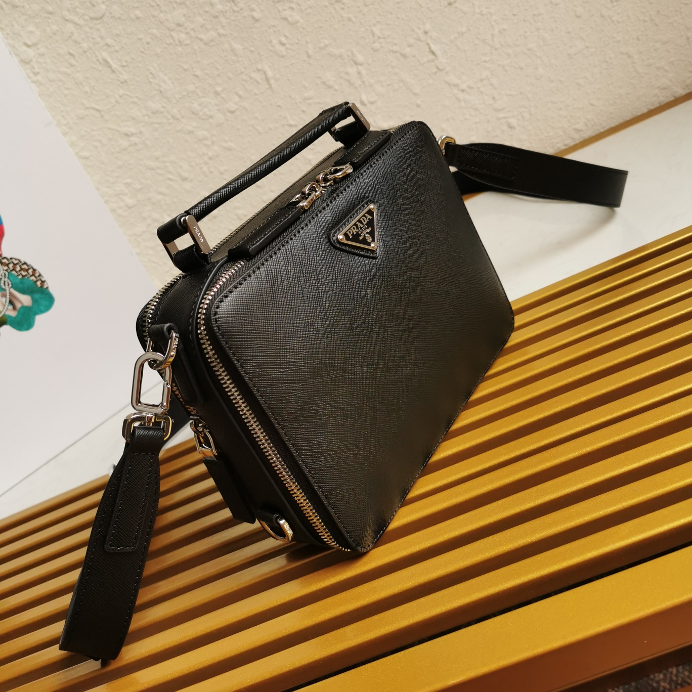 Prada 2VH069 Brique Leather Bags for Men Size 22*16*6cm