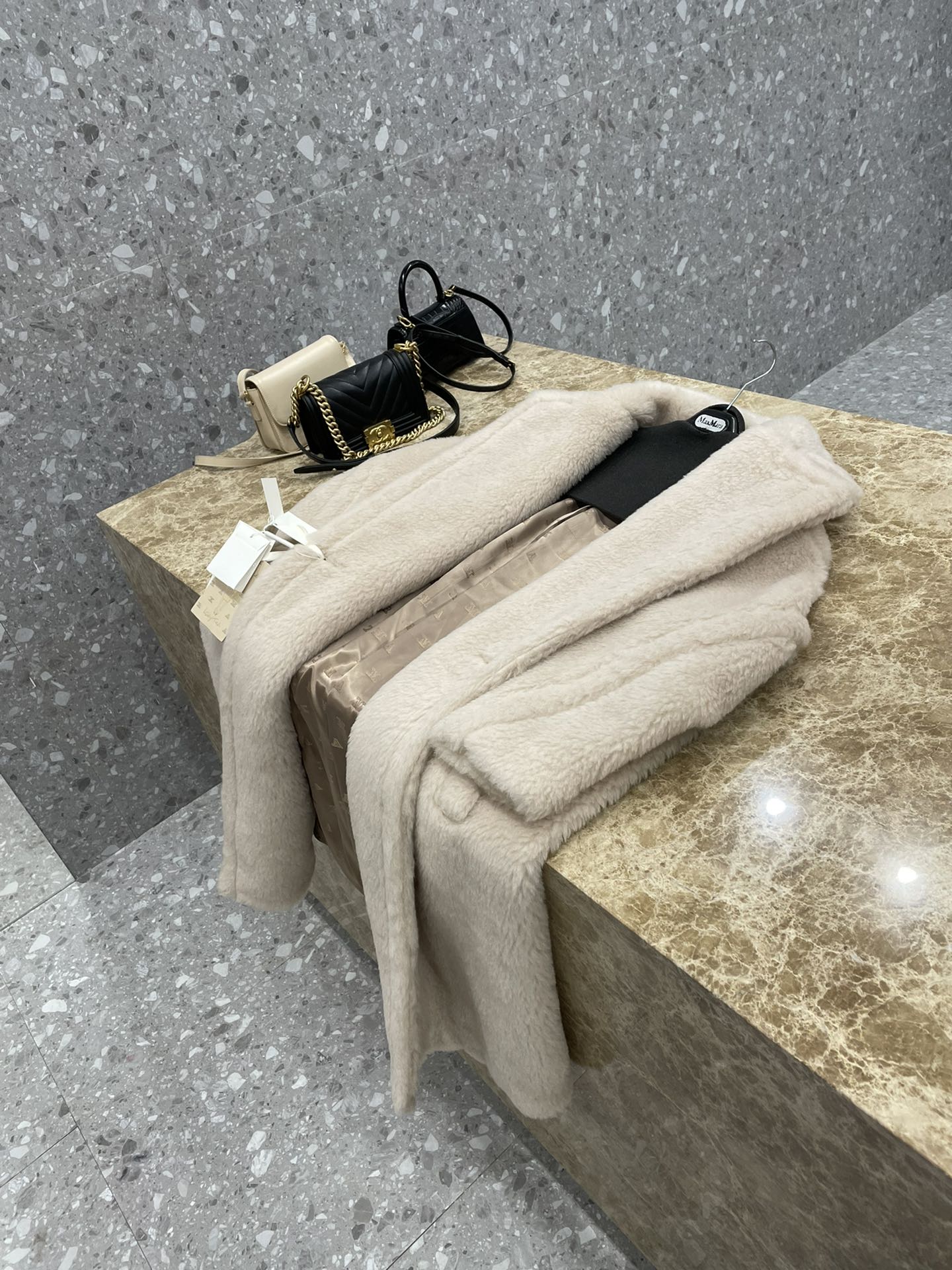 Max Mara Teddy fur long coat Size XS-M