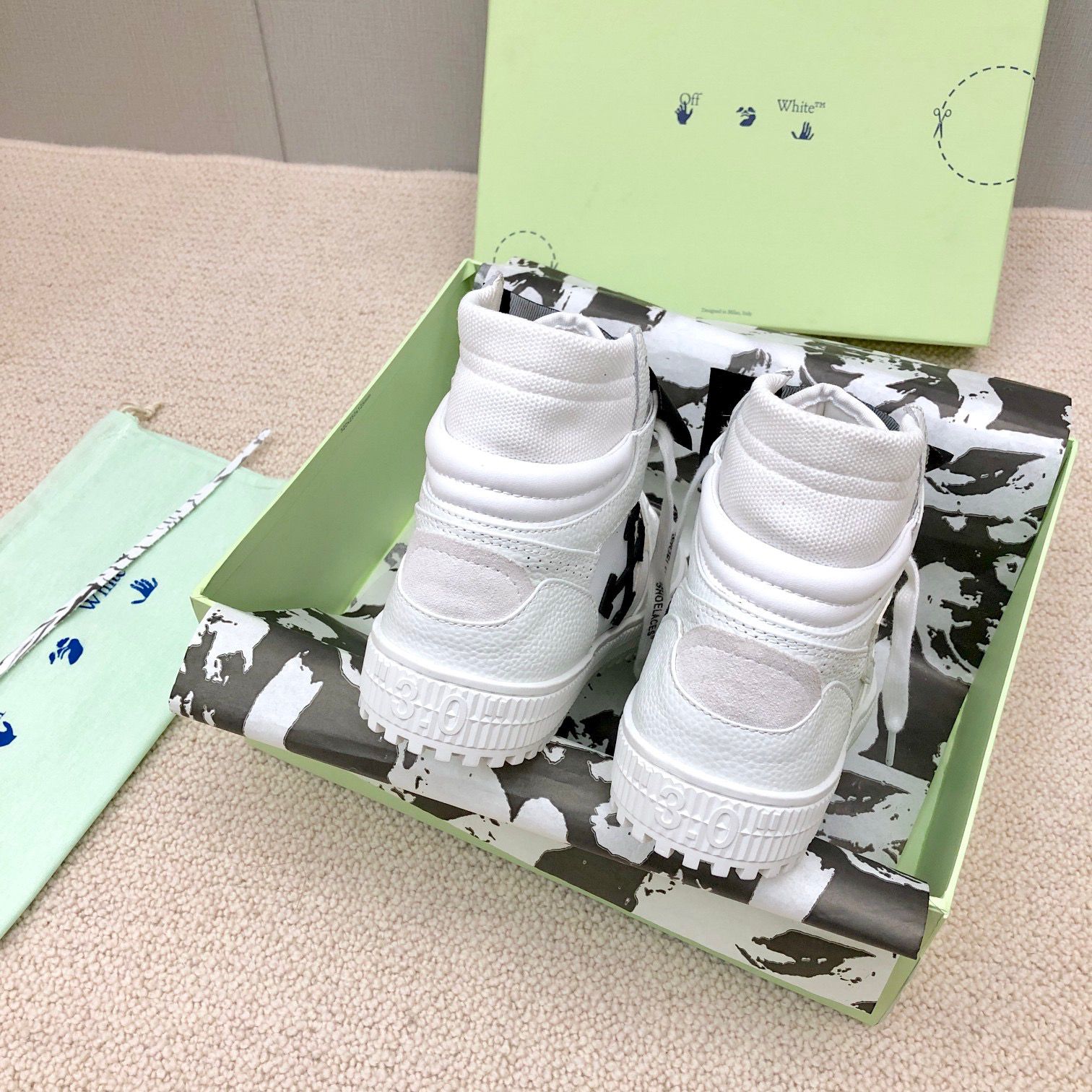 OFF White 2025ss Office Calf Leather Sneaker Size 36-45