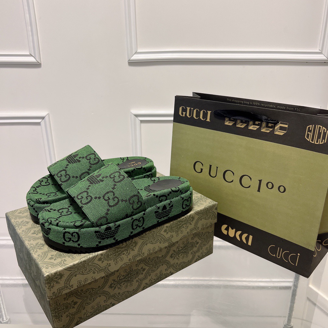 Gucci x Adidas Platform Sandal Slippers Size 36-45 5-Color