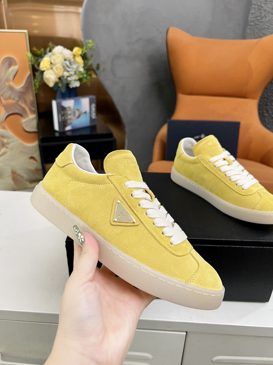 Prada Lane Deer Leather Sneakers Size 36-45