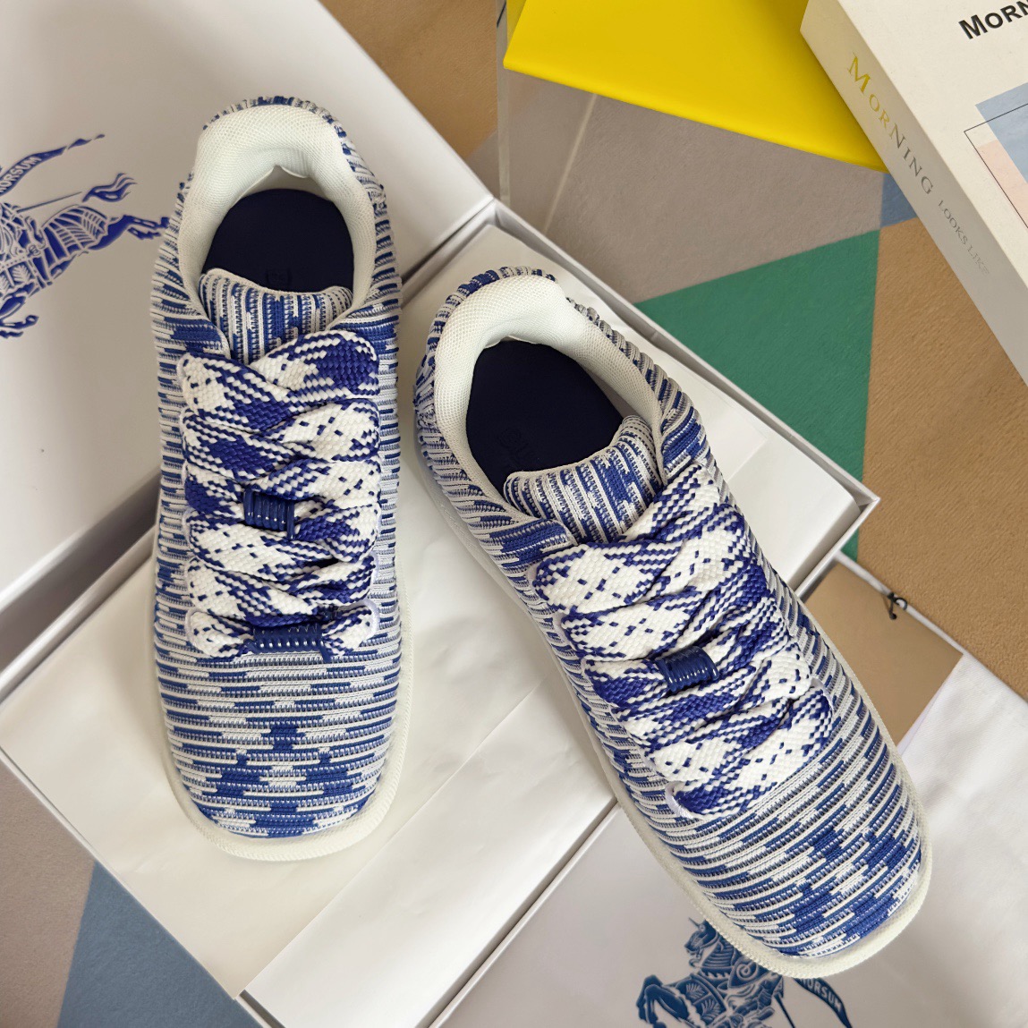 Burberry 2024 New Check Knit Box Sneaker Size 36-45