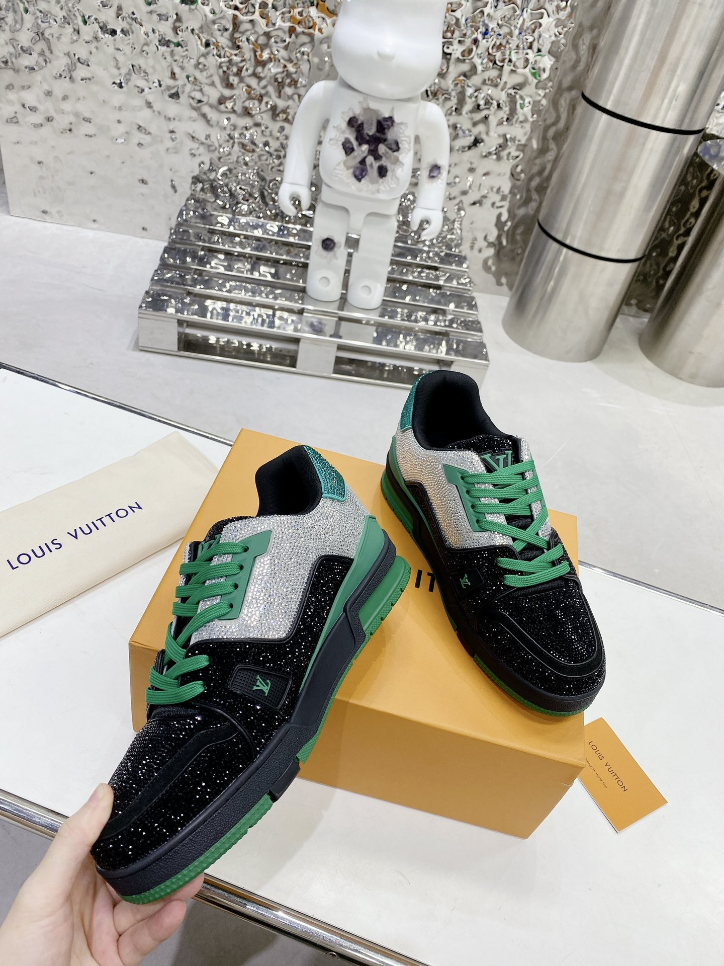 Louis Vuitton LV Trainer Diamond Sneaker Size 36-46