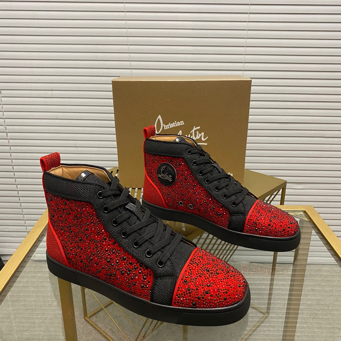Christian Louboutin Louis High-Top Sneaker Size 36-46  10-Color