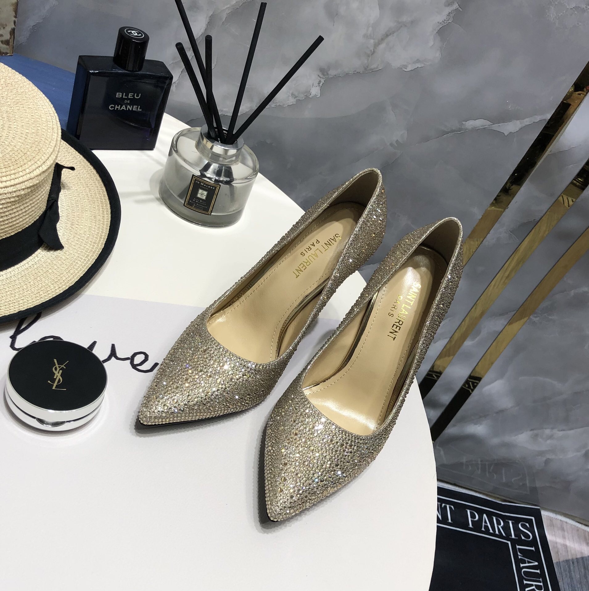 YSL Full Diamond Pumps Size 35-41