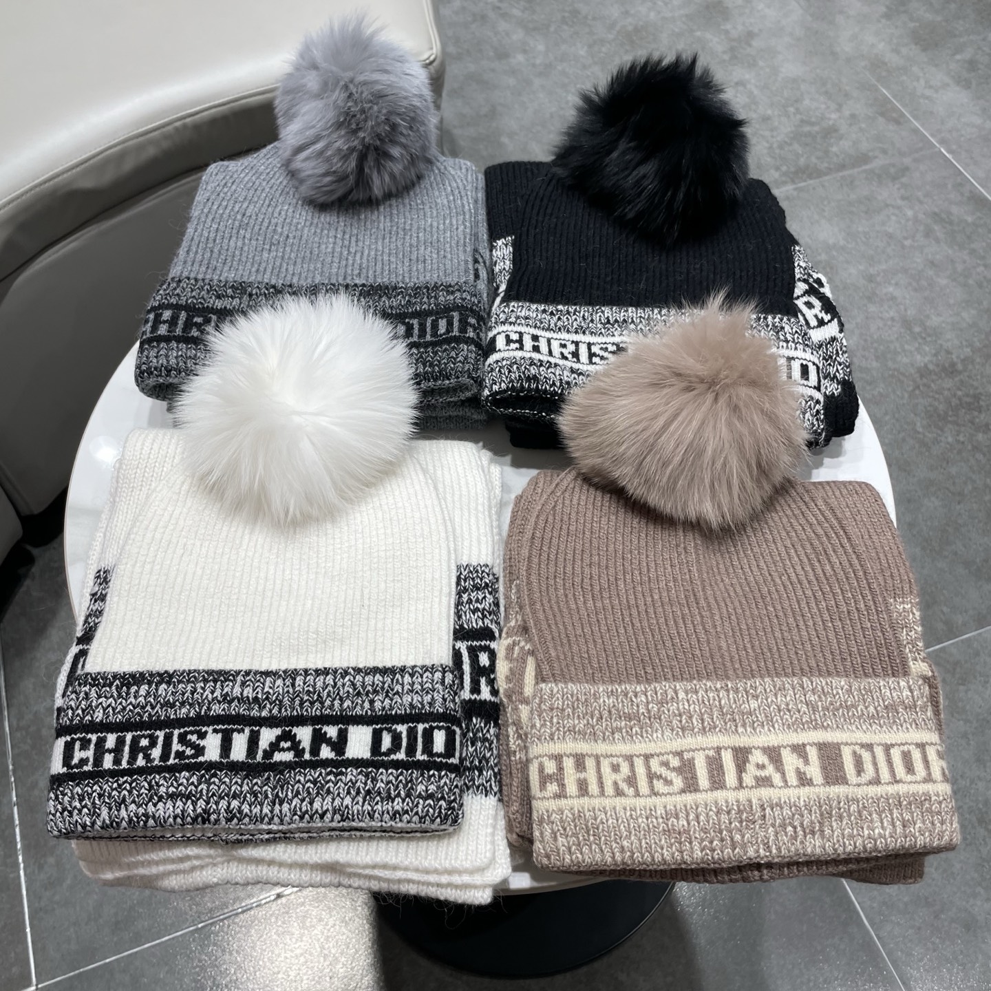 Dior Knitted Hat+Scarf