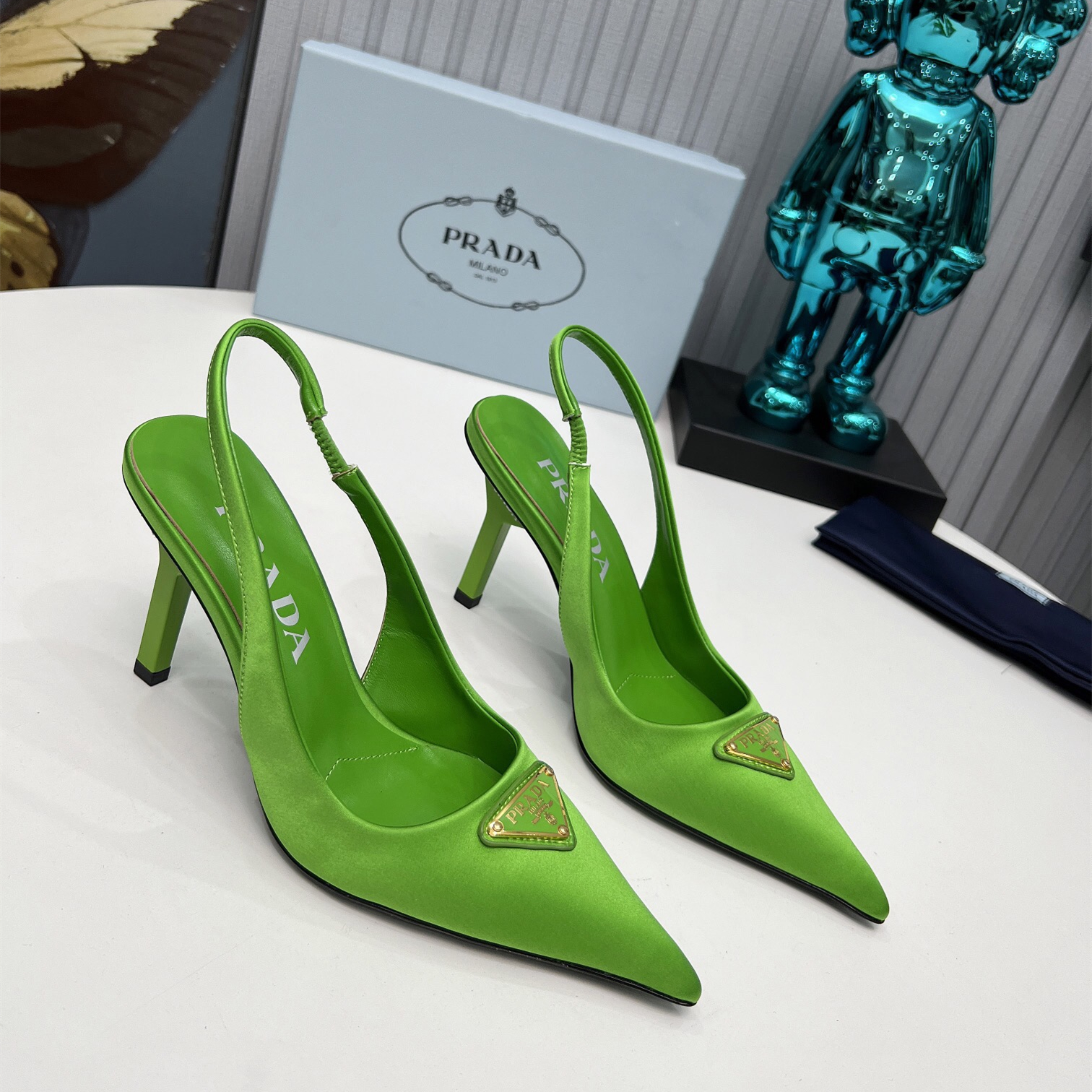 Prada Brushed Leather Slingback Pumps Size 35-41