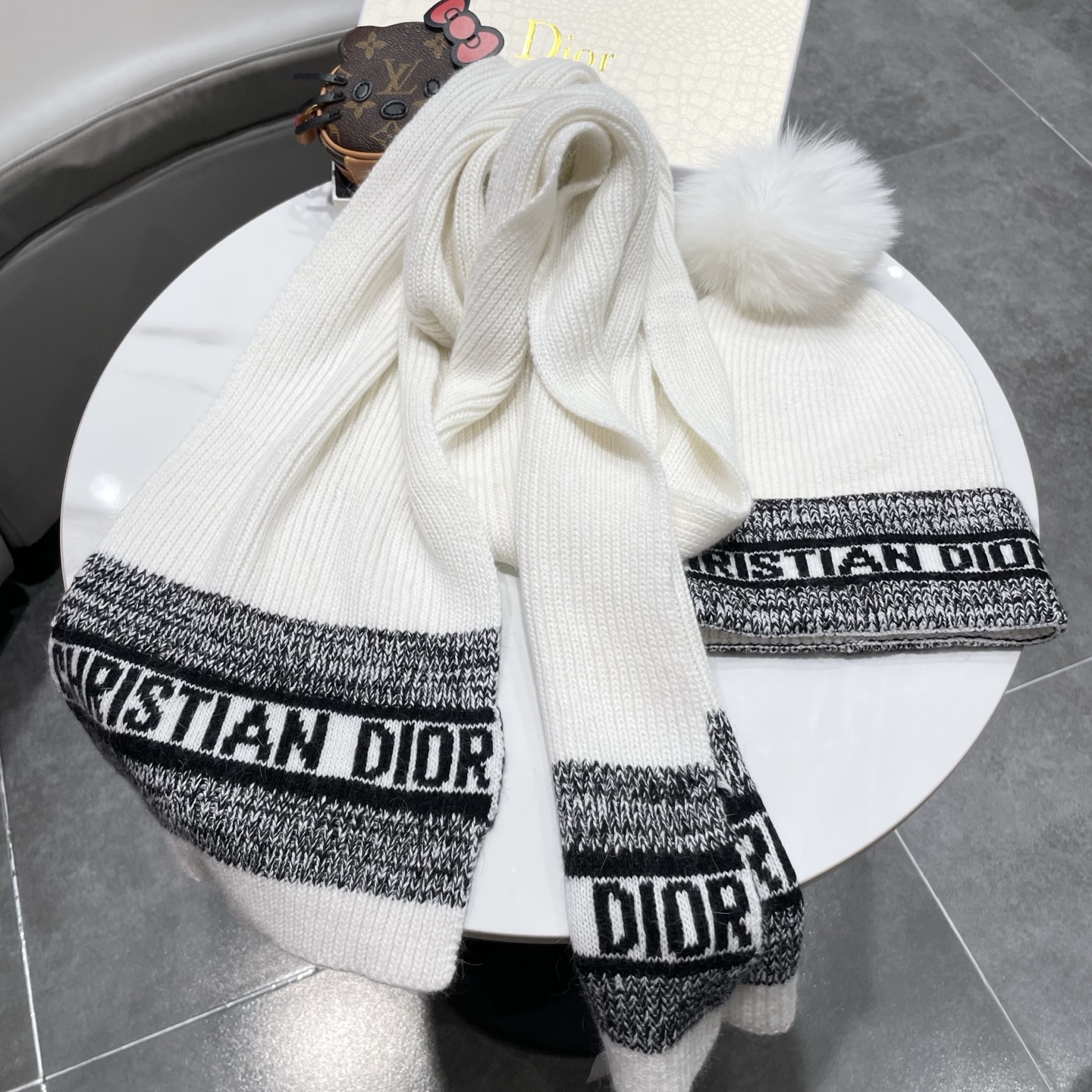Dior Knitted Hat+Scarf