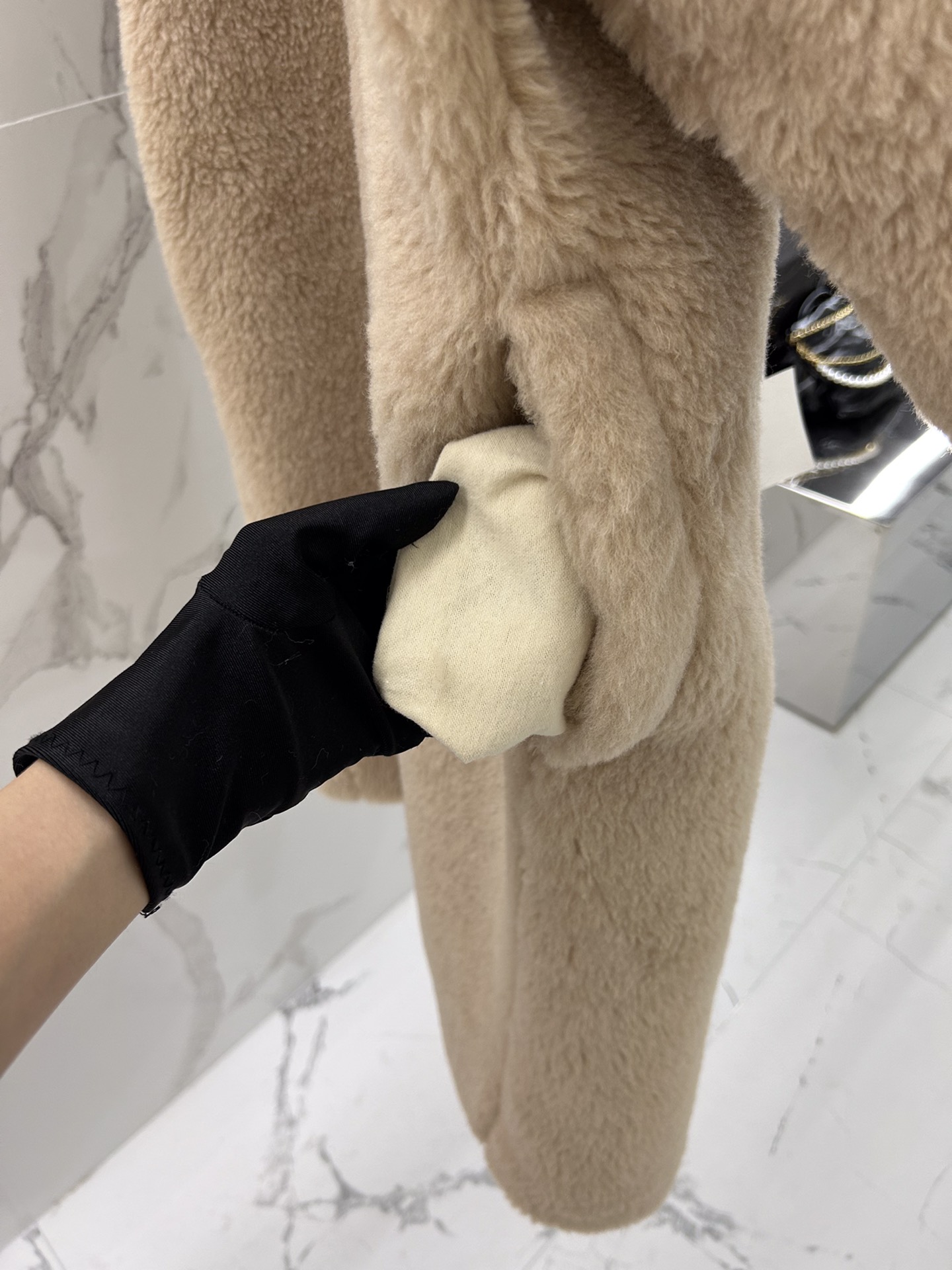 Max Mara Teddy fur long coat Size XS-M