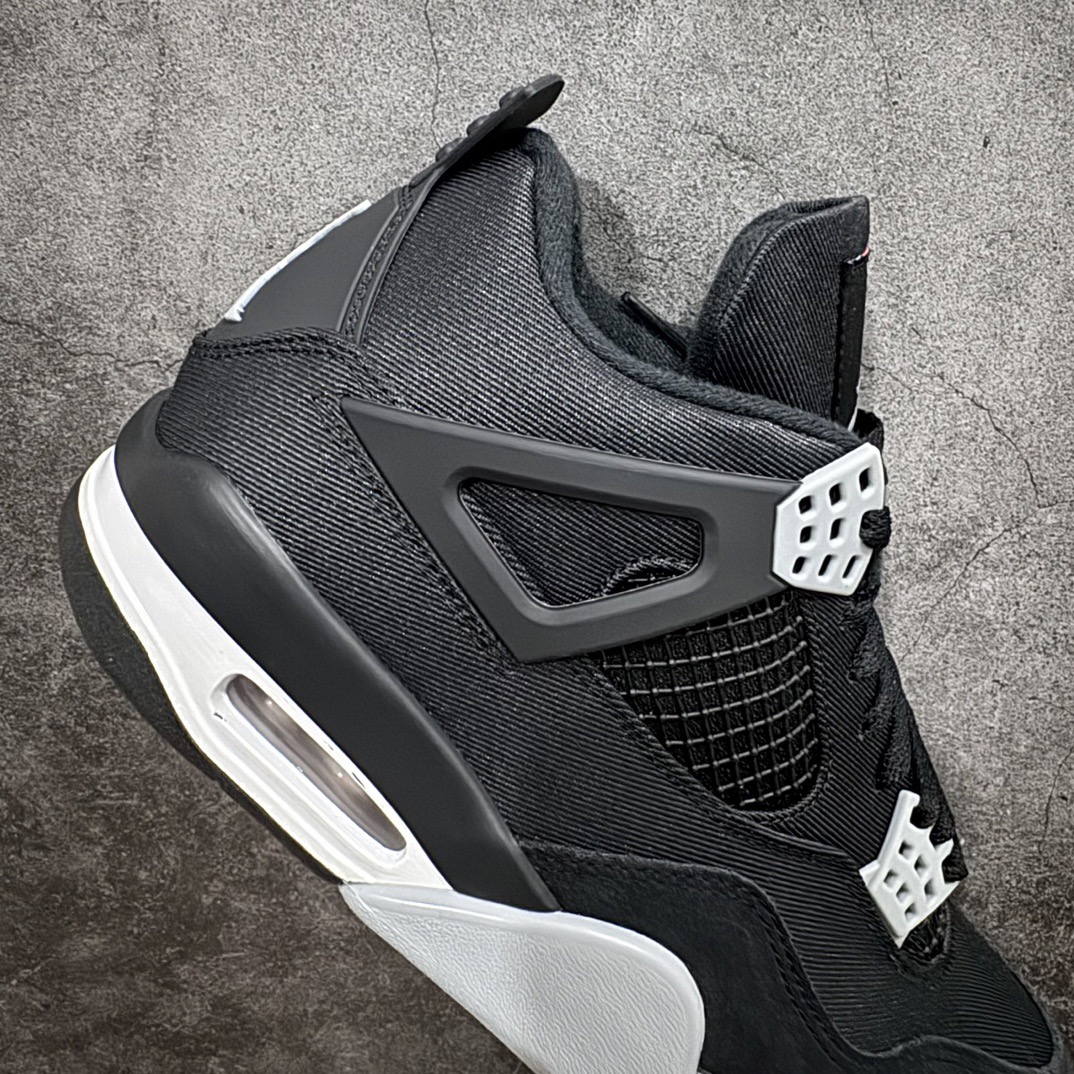 Nike Air Jordan 4 Retro Black Canvas Sneakers Shoes Gr. 36-46