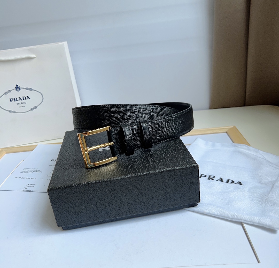 Prada Men/Women Belt Width 3.5cm