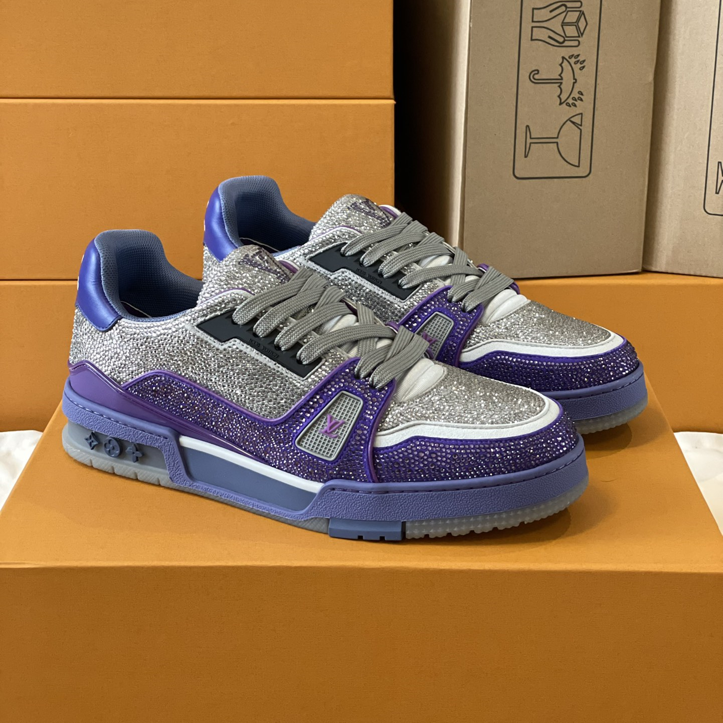 Louis Vuitton LV Trainer Diamond Sneaker Size 36-46