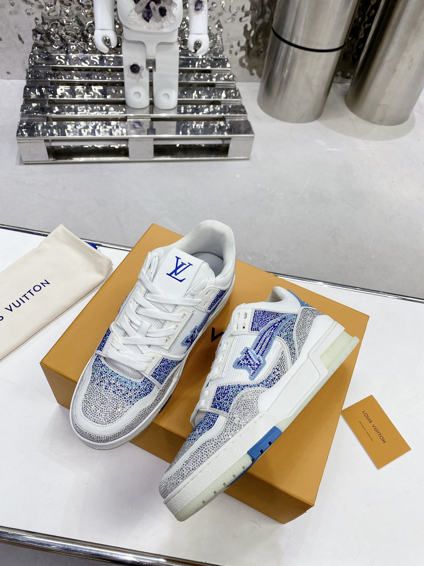 Louis Vuitton LV Trainer Diamond Sneaker Size 36-46