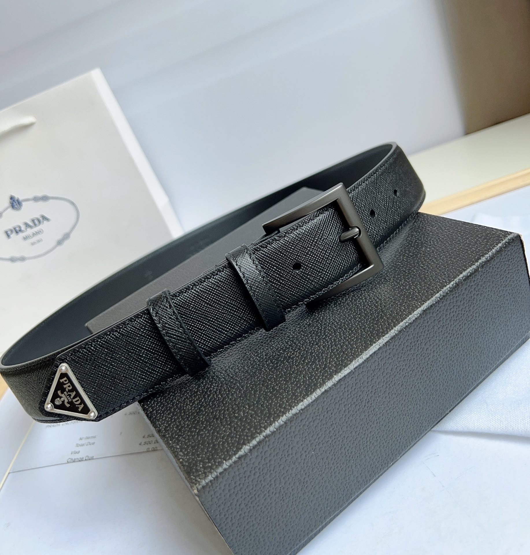 Prada Men/Women Belt Width 3.5cm