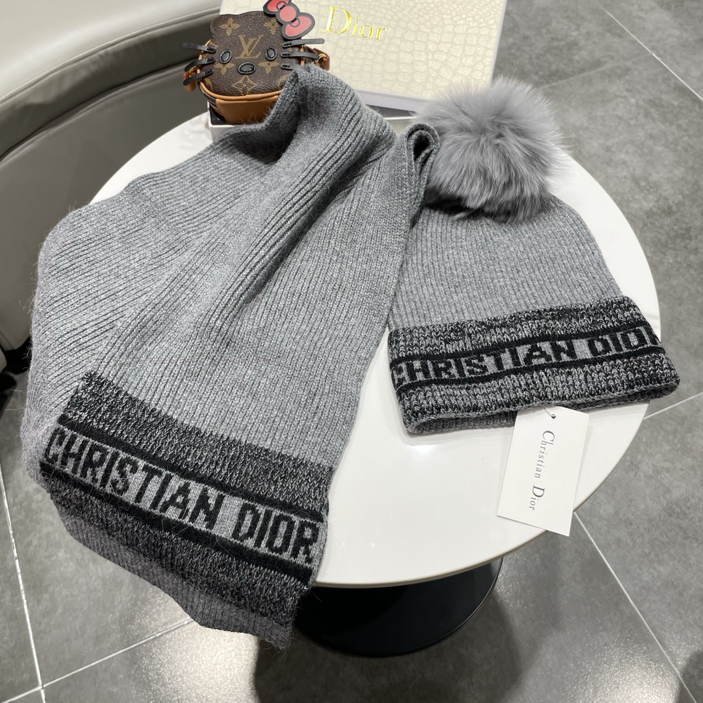 Dior Knitted Hat+Scarf