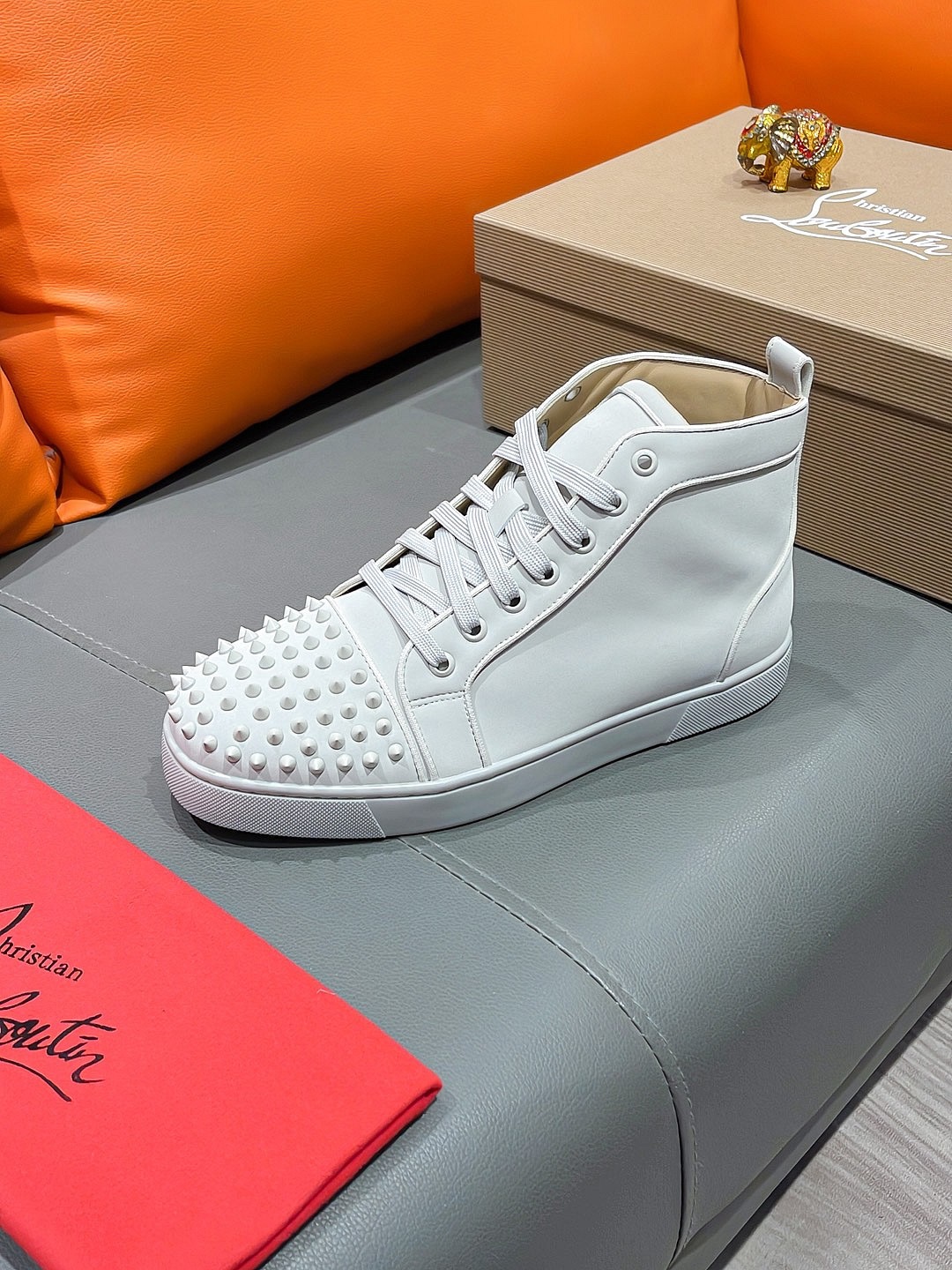 Christian Louboutin Lou Spikes High-Top Sneaker Size 36-46