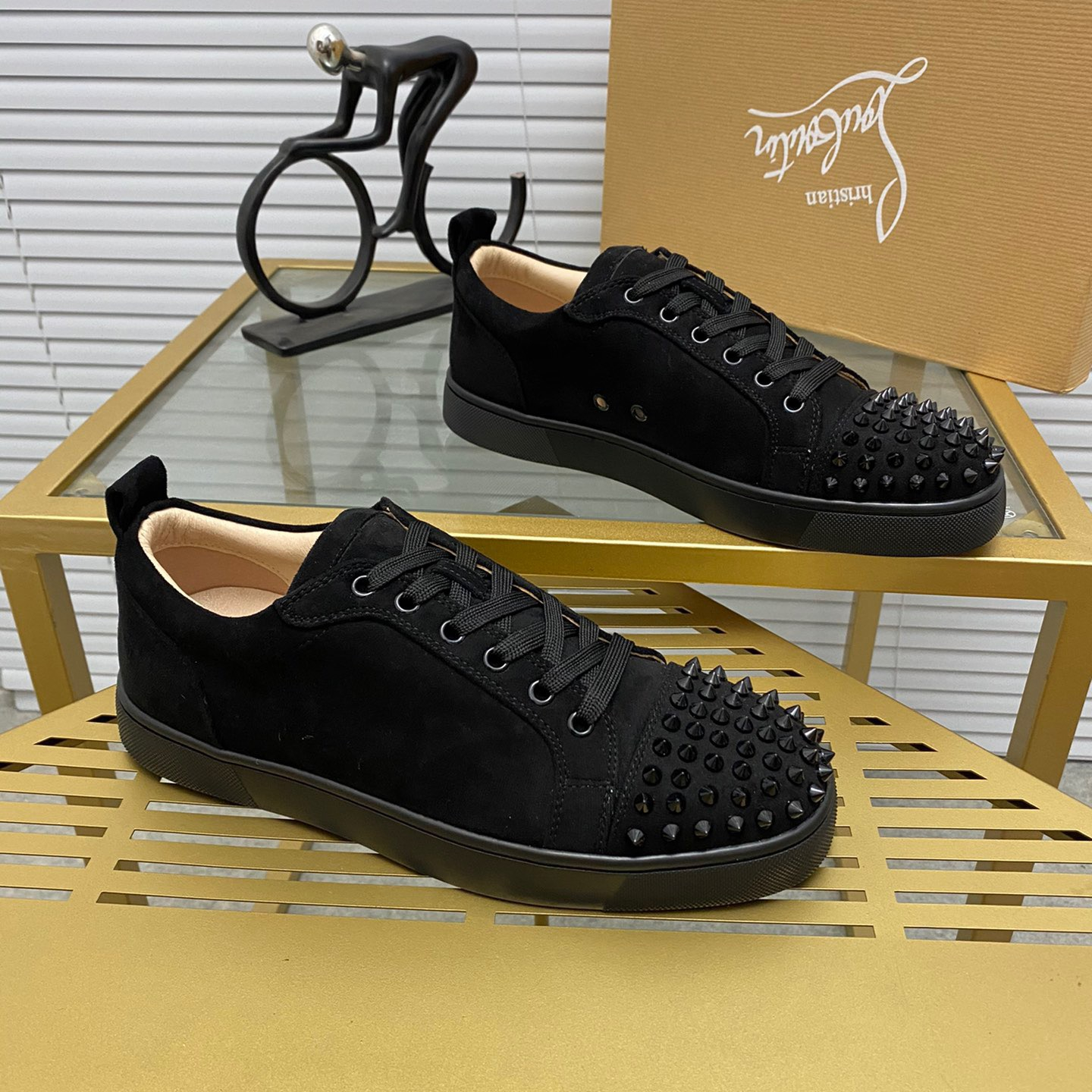 Christian Louboutin Louis Junior Spikes Sneaker Size 36-46  10-Color