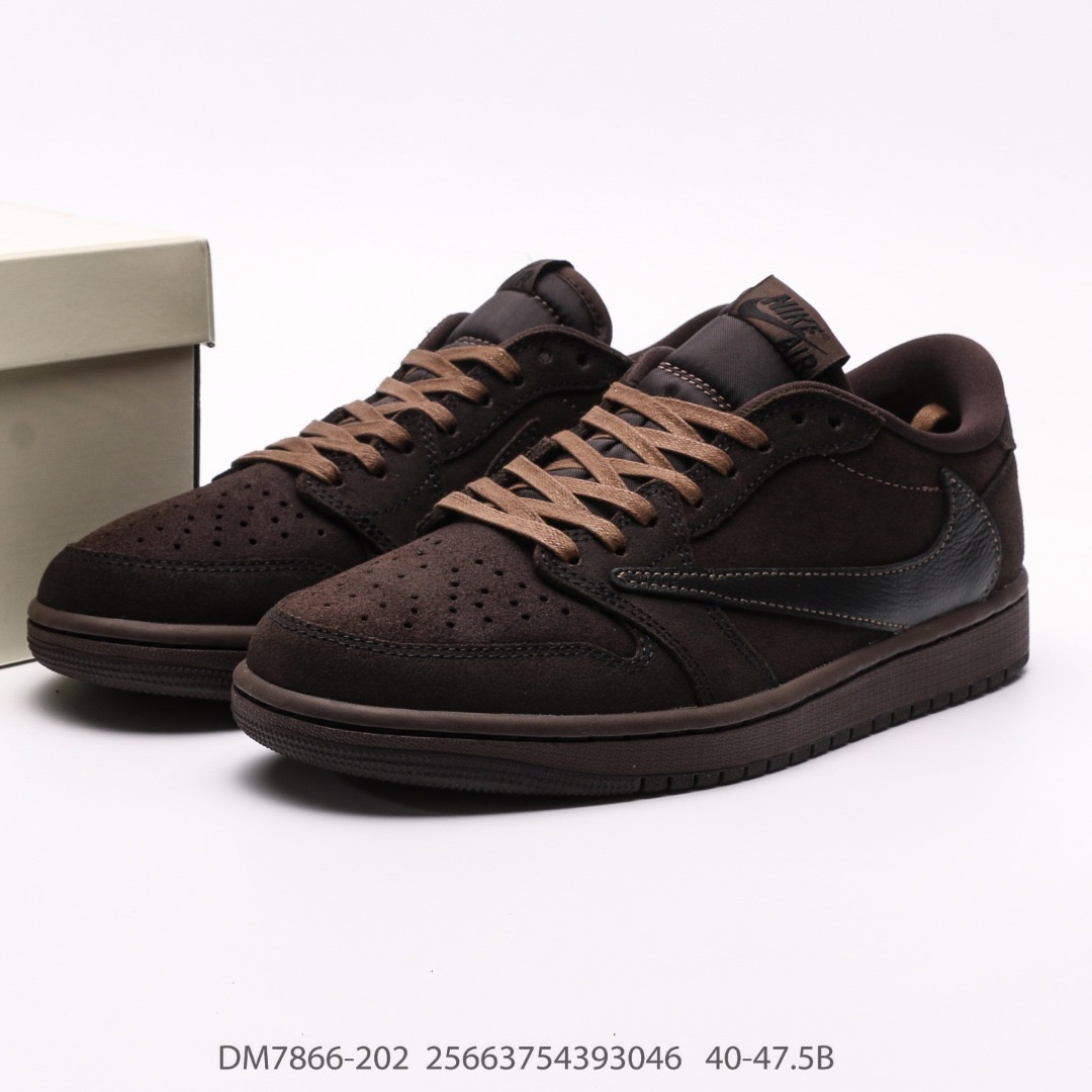 Nike Air Jordan 1 Veet Brown x Travis Scott Low OG Sneaker Size 36-46