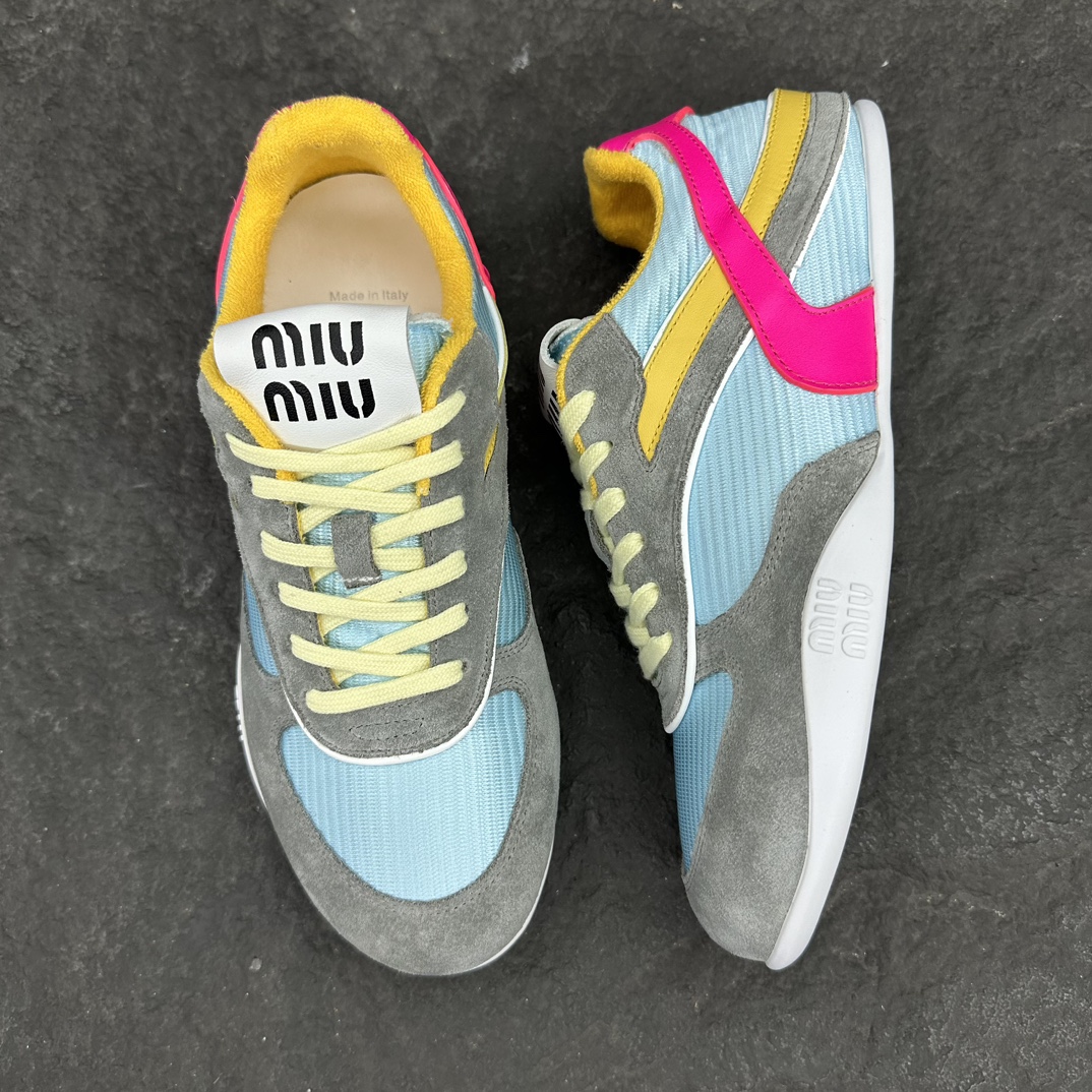 MiuMiu Suede leather and fabric Sneaker Size 35-40