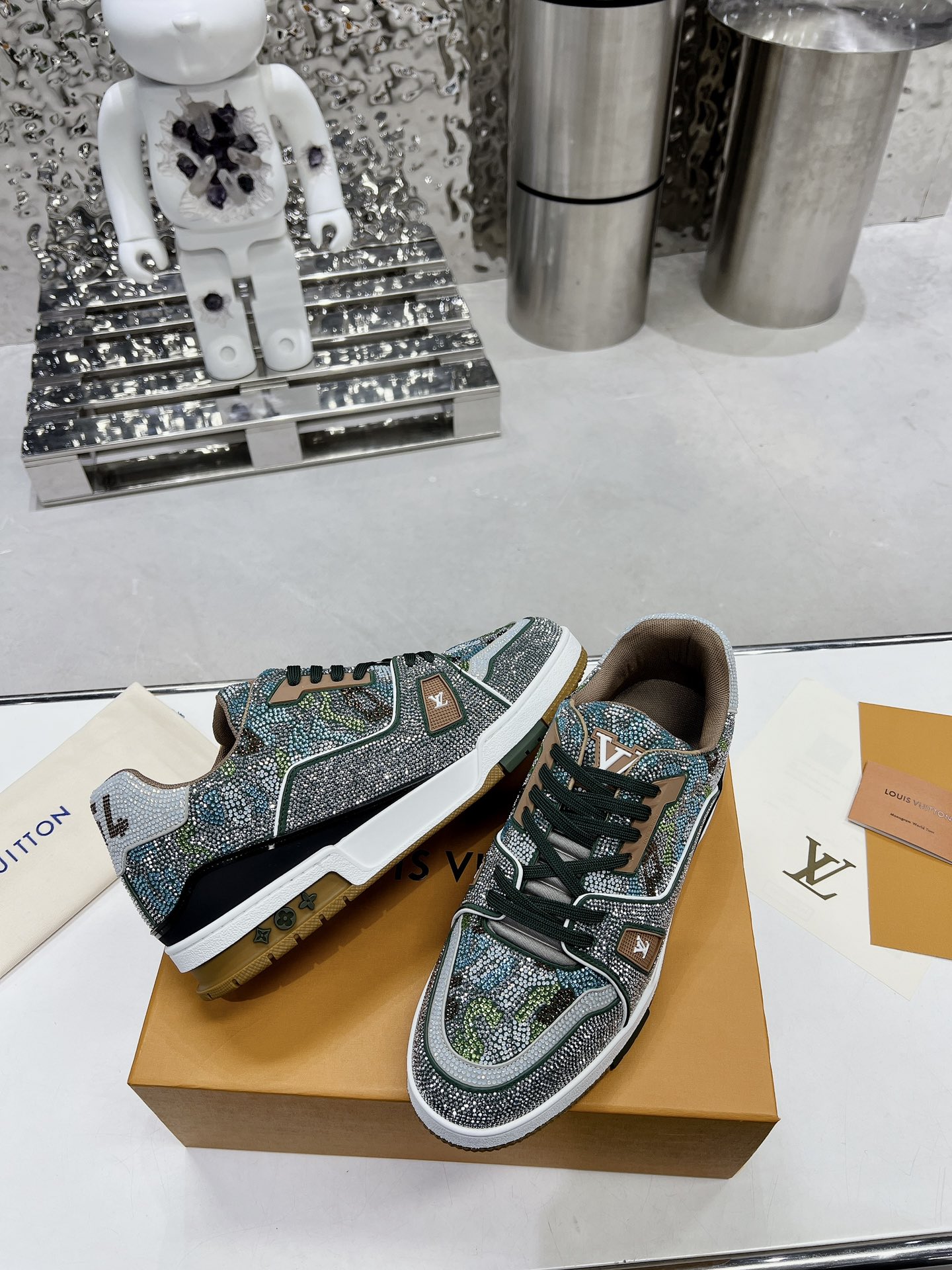 Louis Vuitton LV Trainer Diamond Sneaker Size 36-46