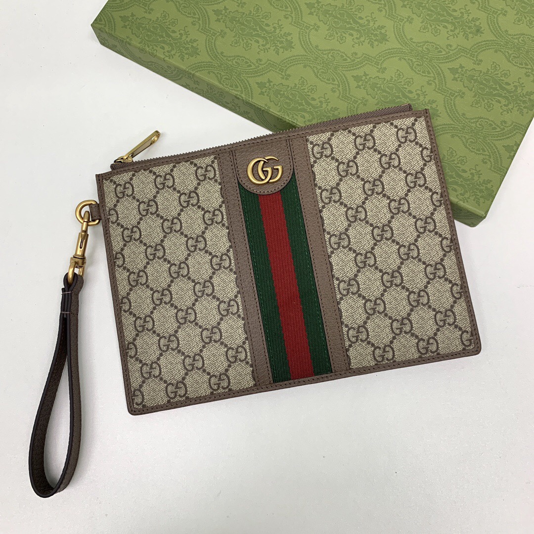 Gucci New GG Supreme Pouch Size 24*17.5*1cm Style 672989