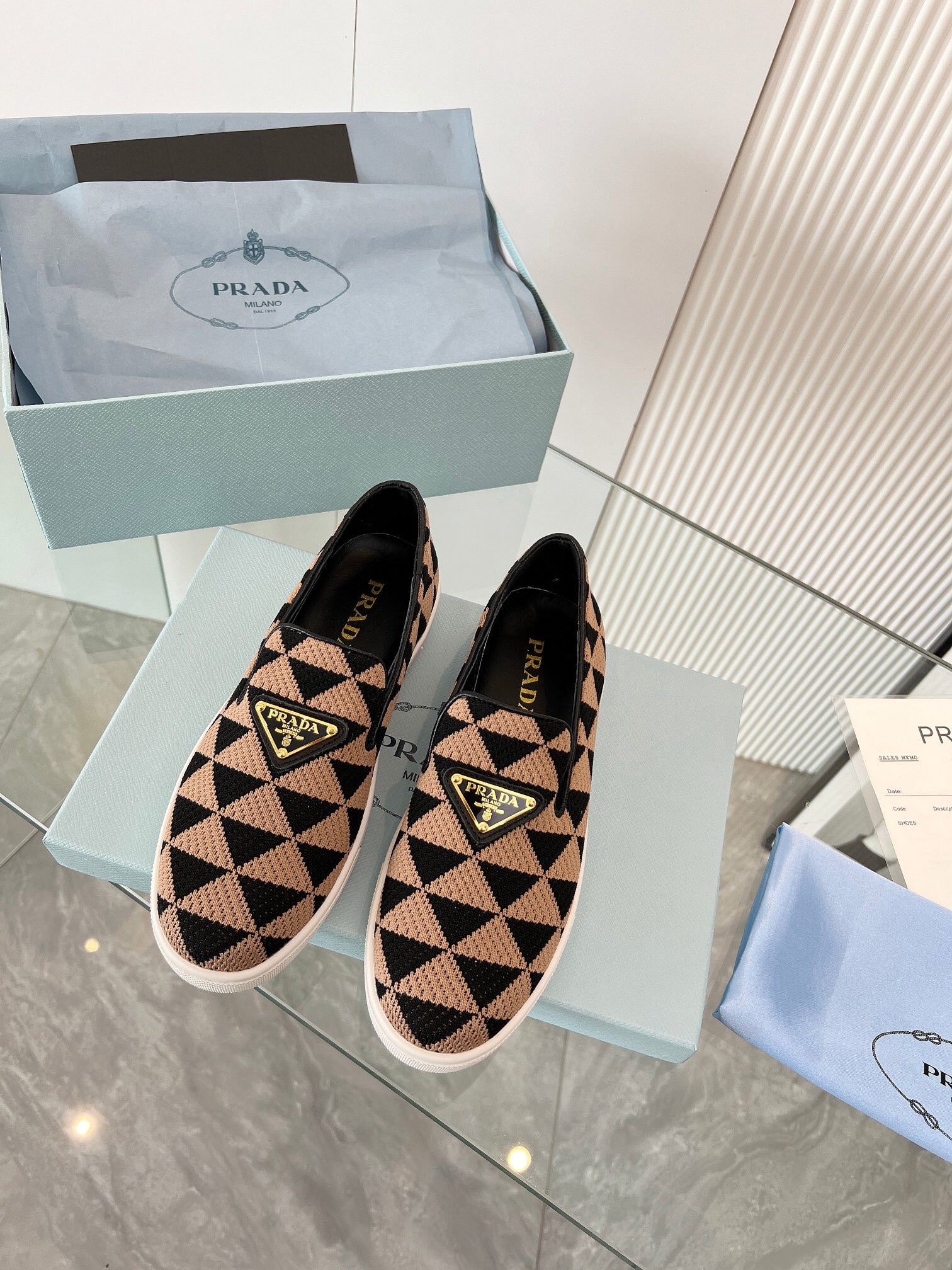 Prada 2024 Women Embroidered fabric slip-on Shoes Loafers Size 36-41