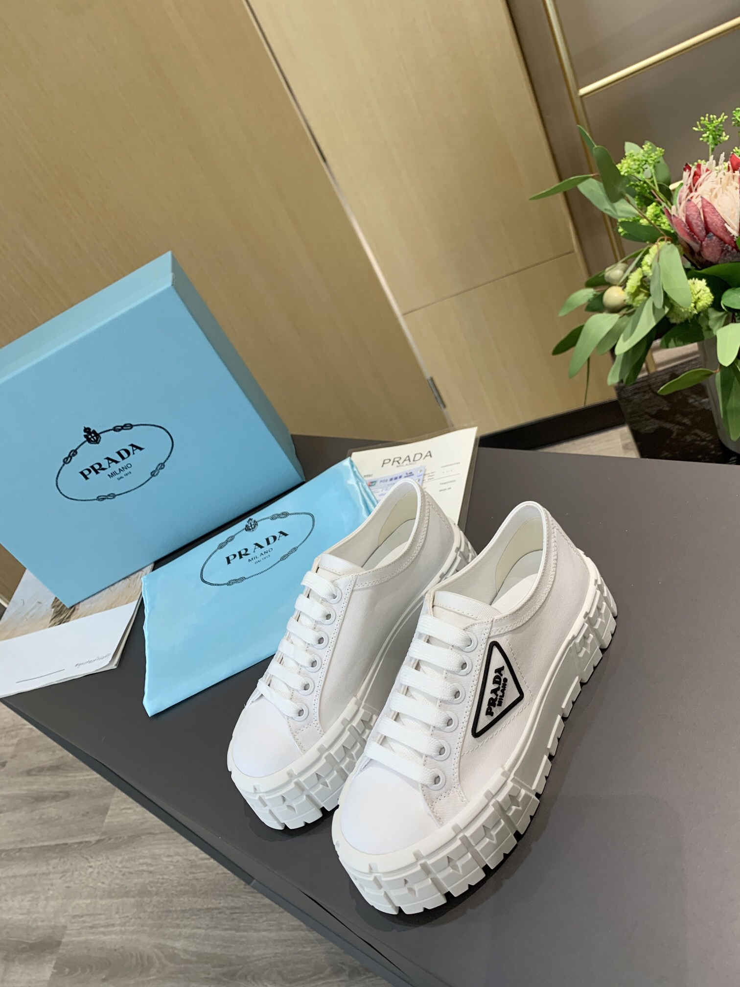 Prada 2024 New Double Wheel Re-Nylon gabardine Sneaker Size 36-41