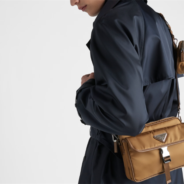 Prada 2VH133 Re-Nylon and Saffiano Leather Shoulder Bags Size 22*16*5cm