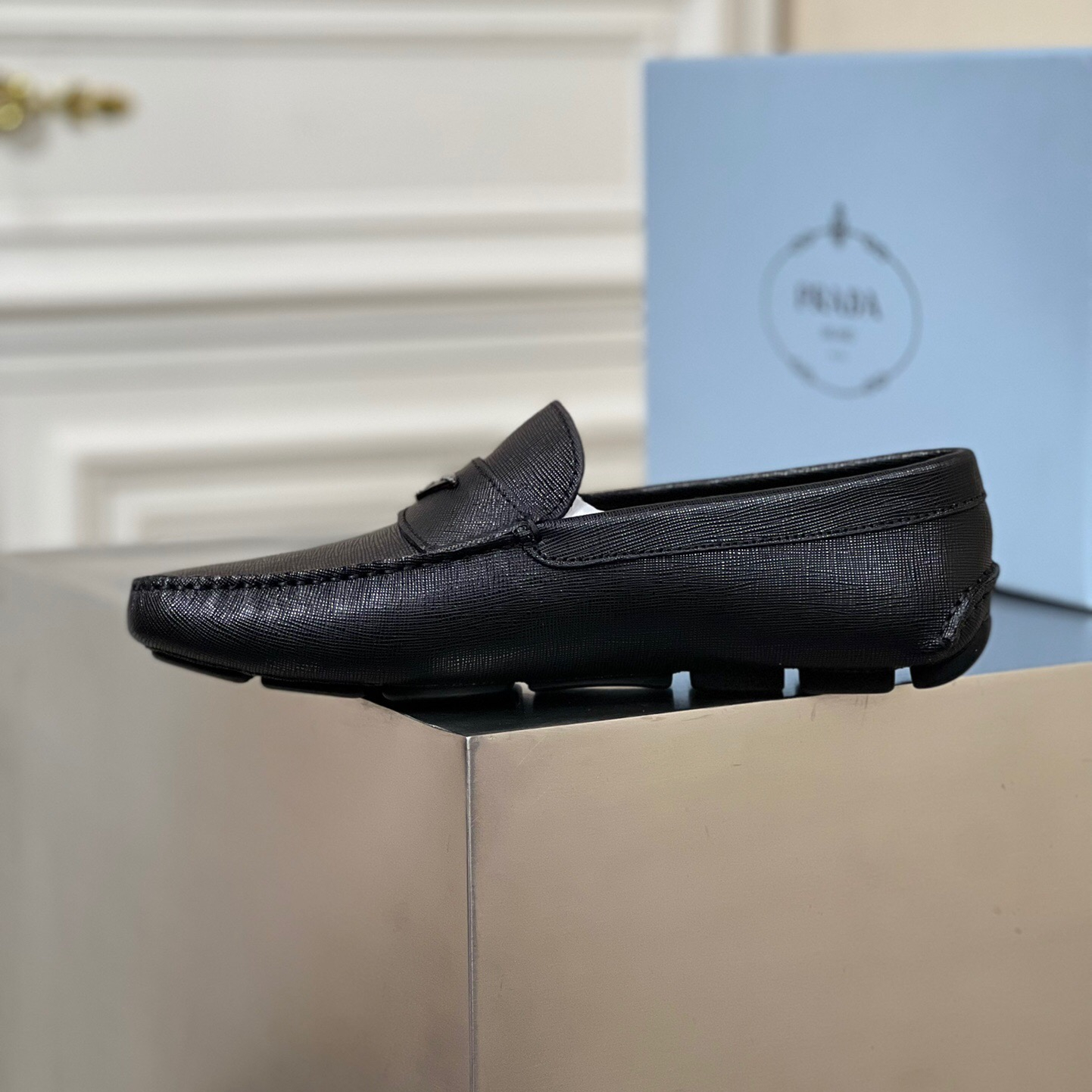 Prada Saffiano Leather Driver Loafers Size 39-45   5-Style