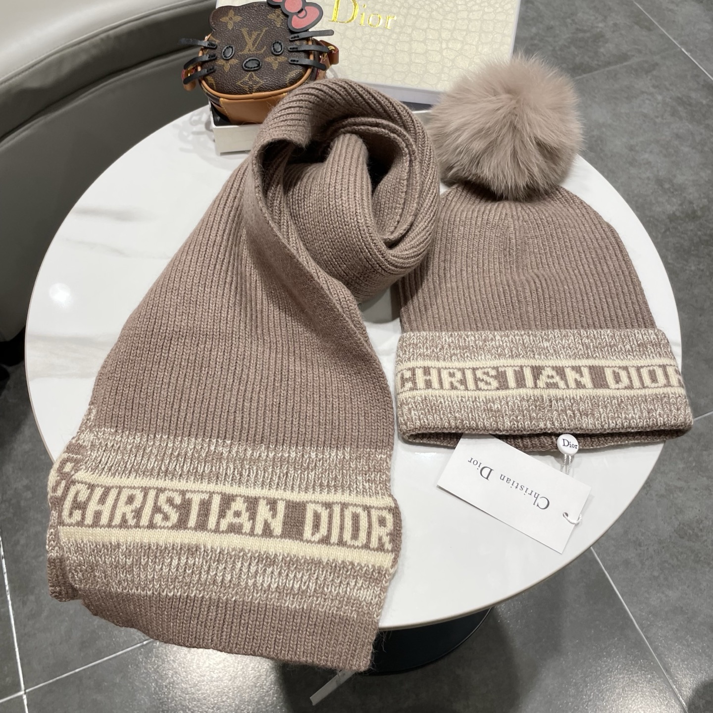 Dior Knitted Hat+Scarf