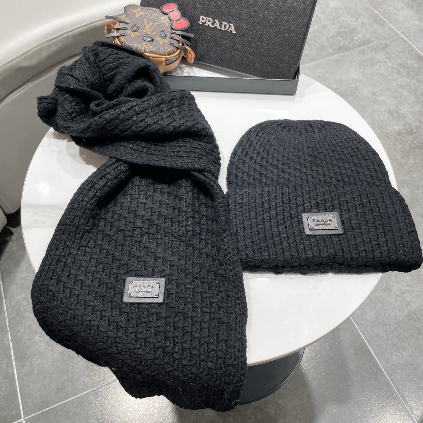 Prada Knitted Hat+Scarf