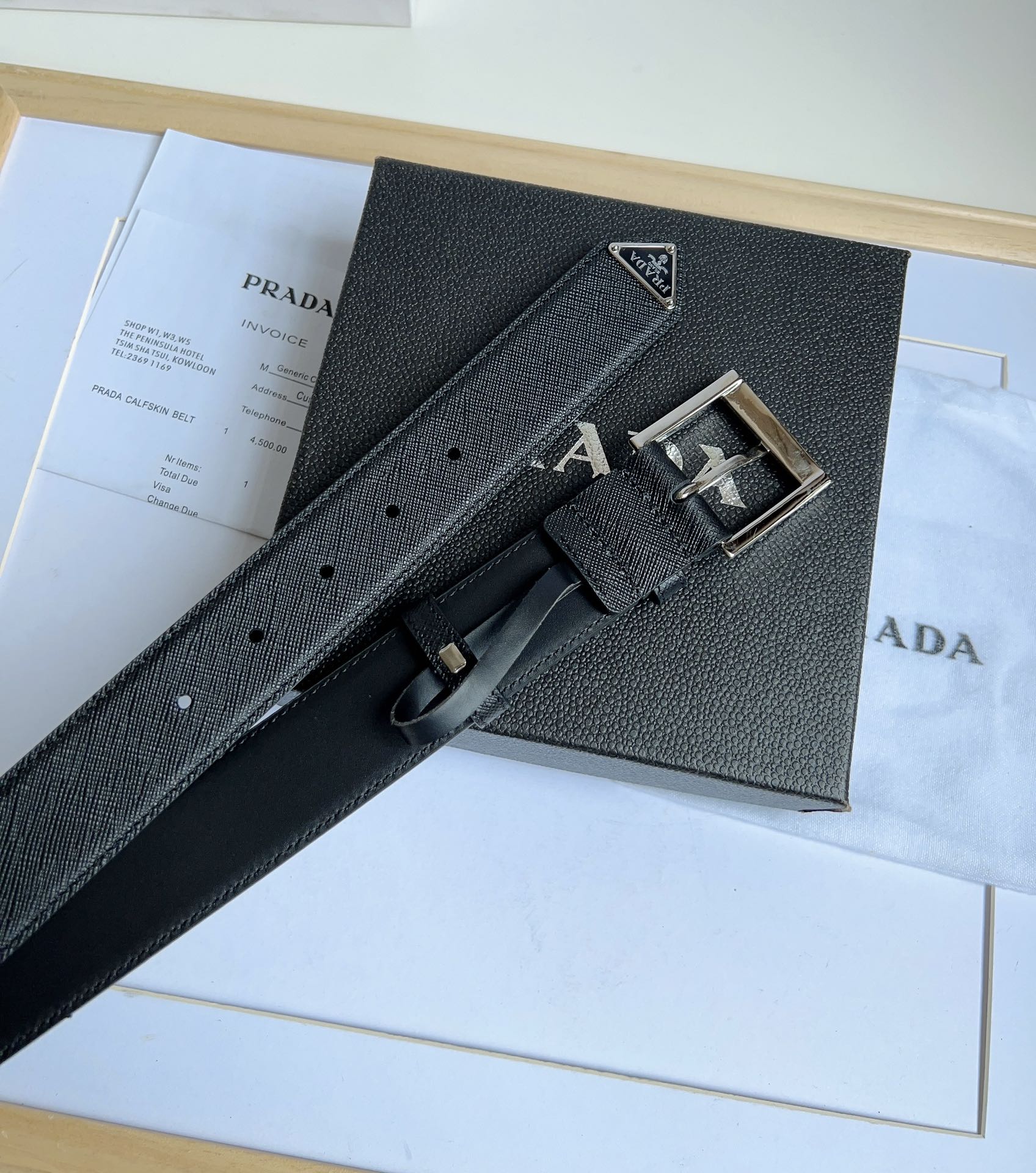 Prada Men/Women Belt Width 3.5cm