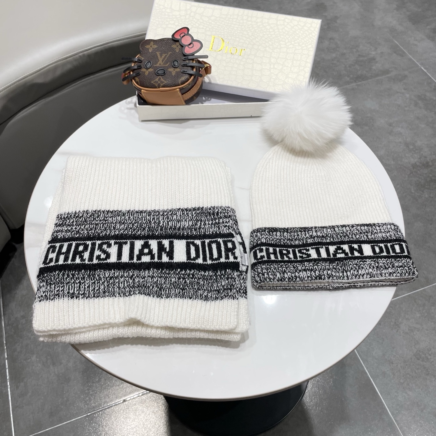 Dior Knitted Hat+Scarf