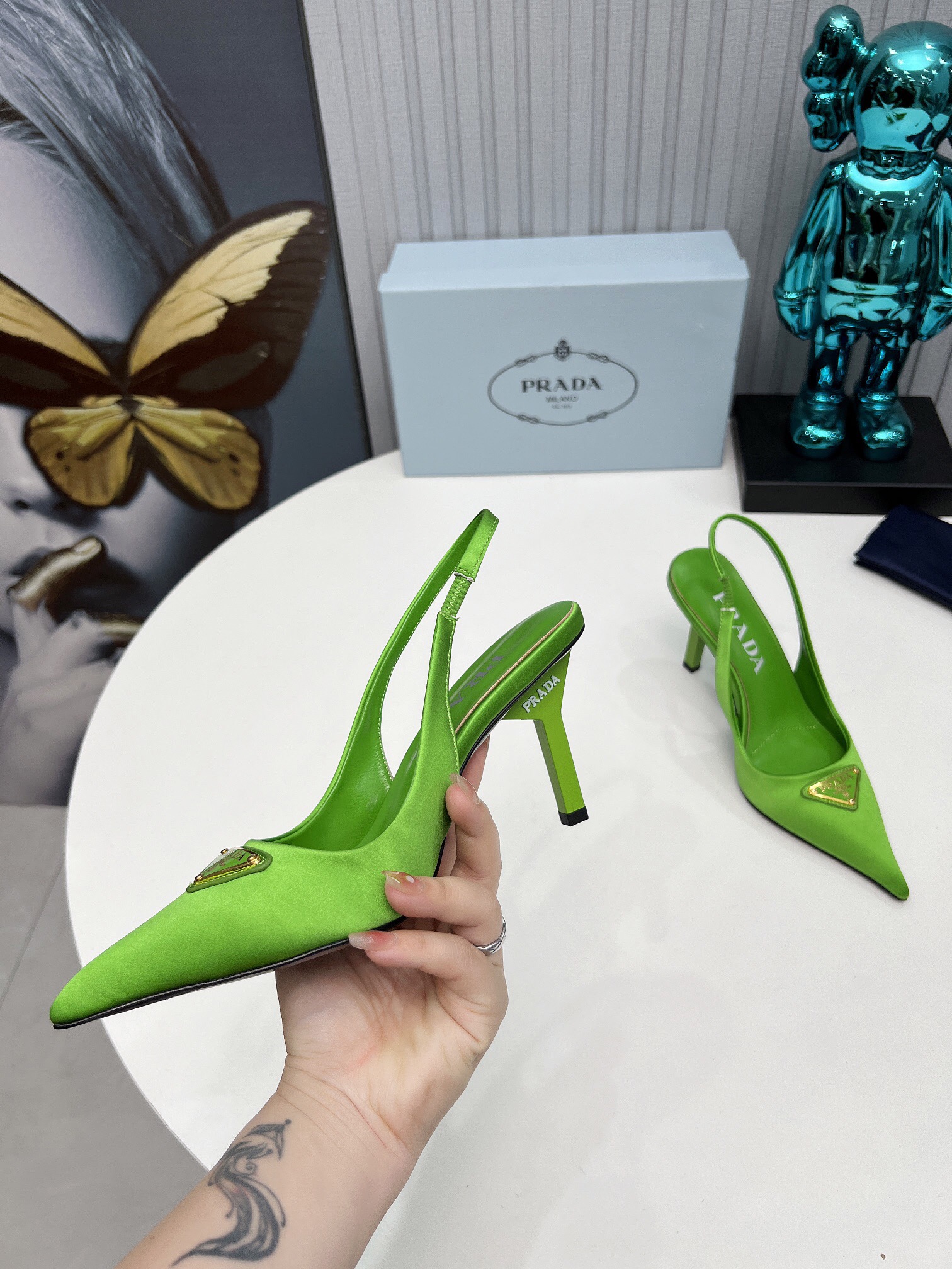 Prada Brushed Leather Slingback Pumps Size 35-41