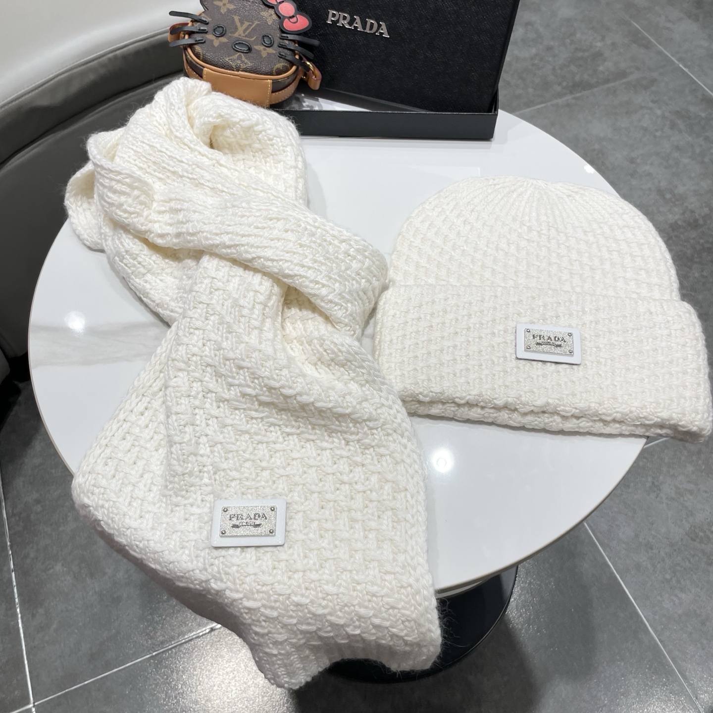 Prada Knitted Hat+Scarf