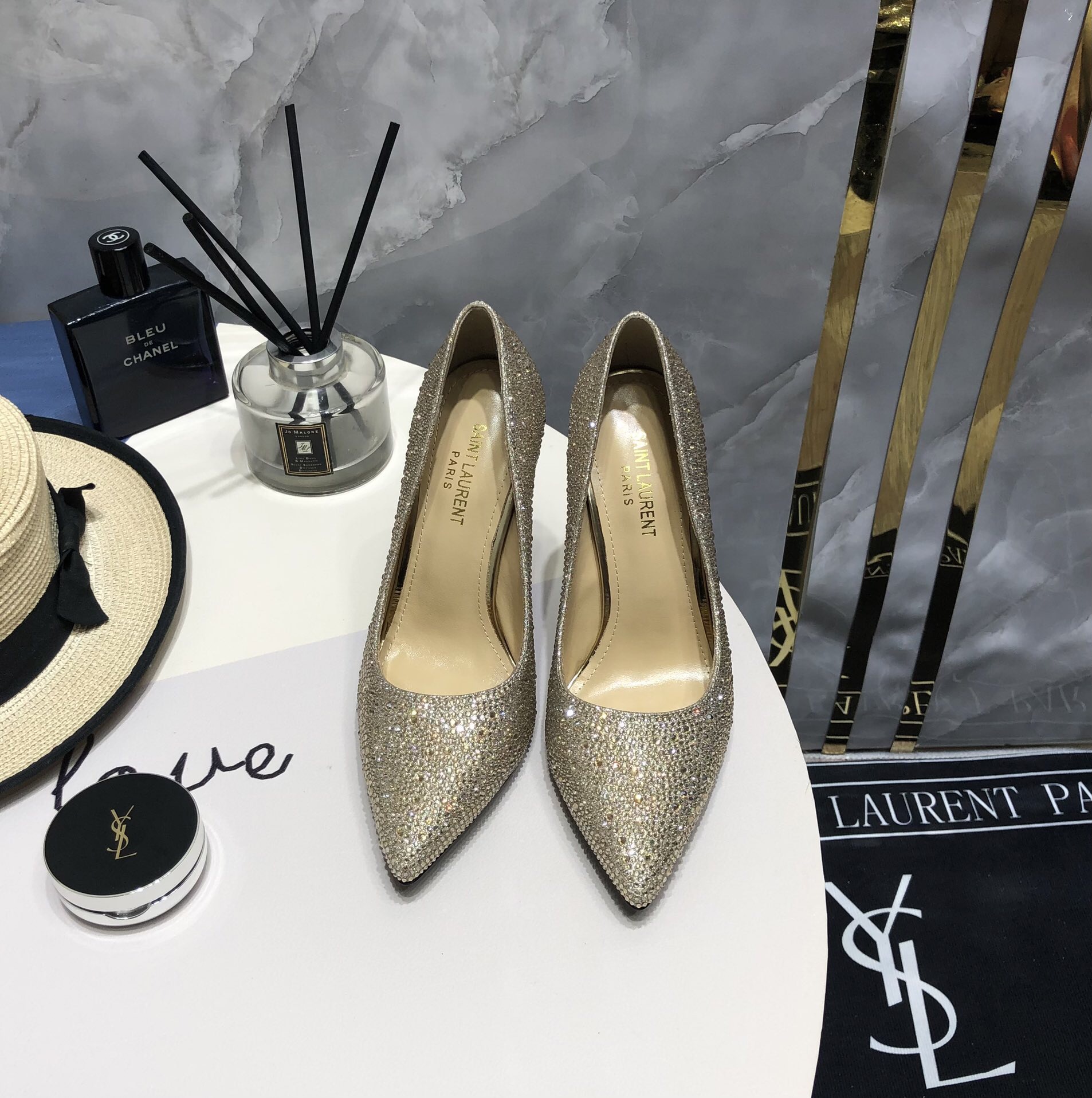 YSL Full Diamond Pumps Size 35-41