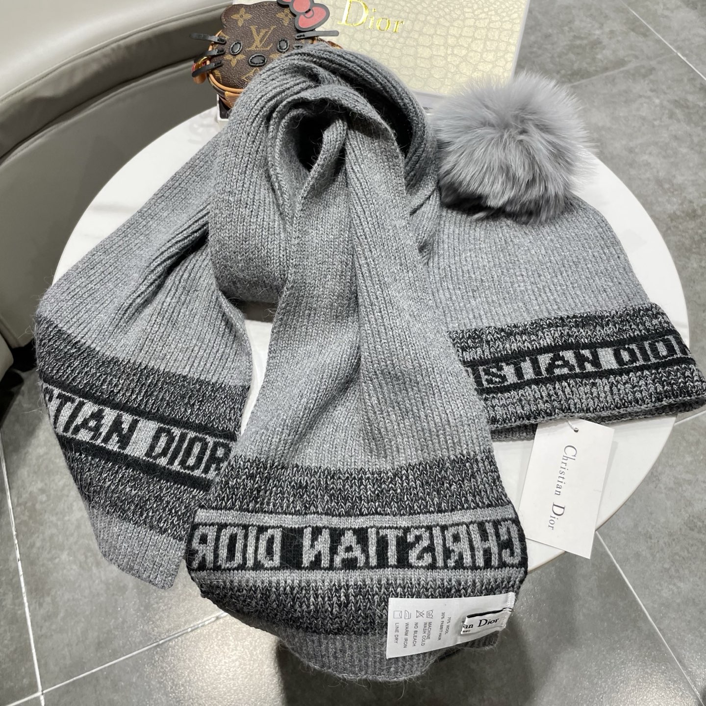 Dior Knitted Hat+Scarf
