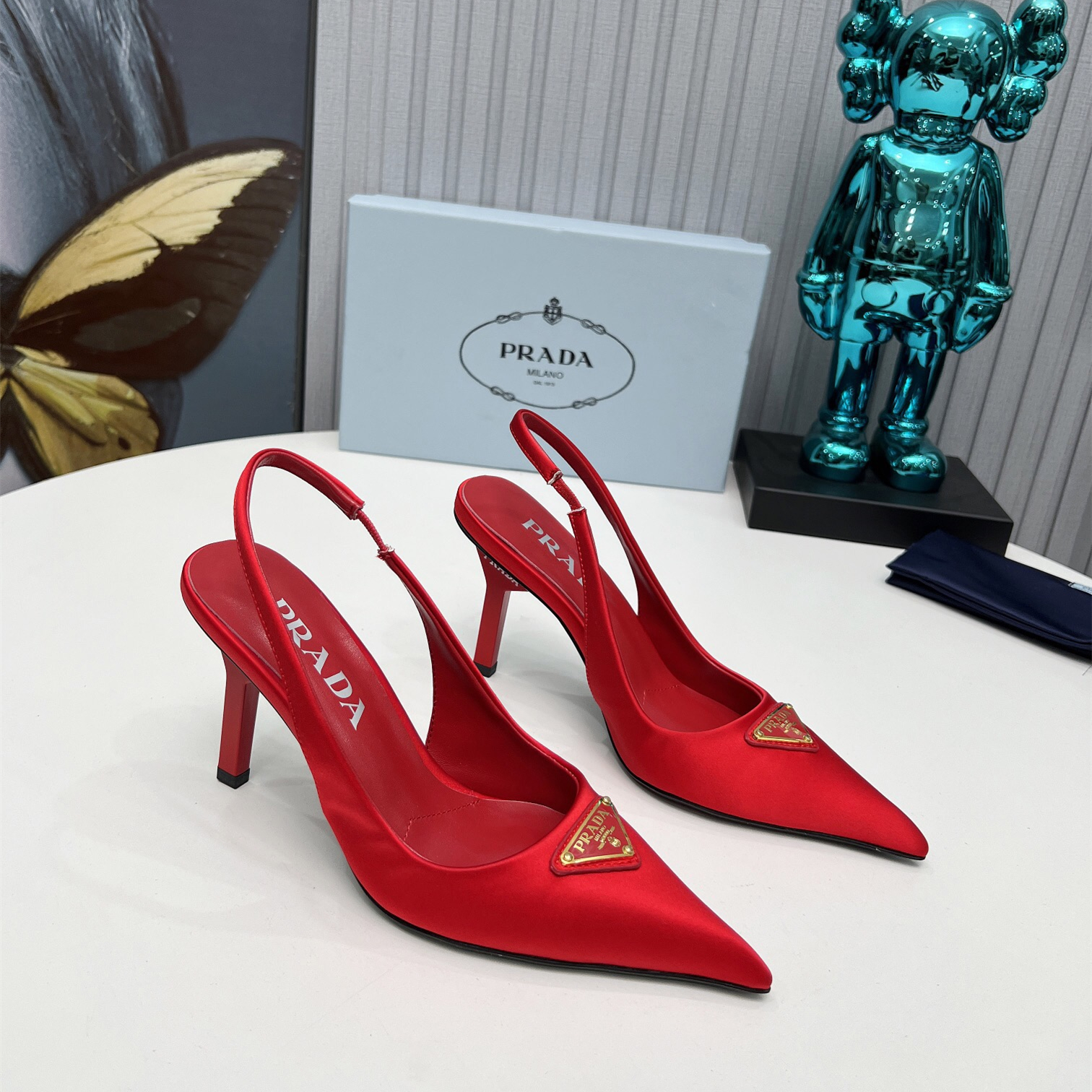 Prada Brushed Leather Slingback Pumps Size 35-41