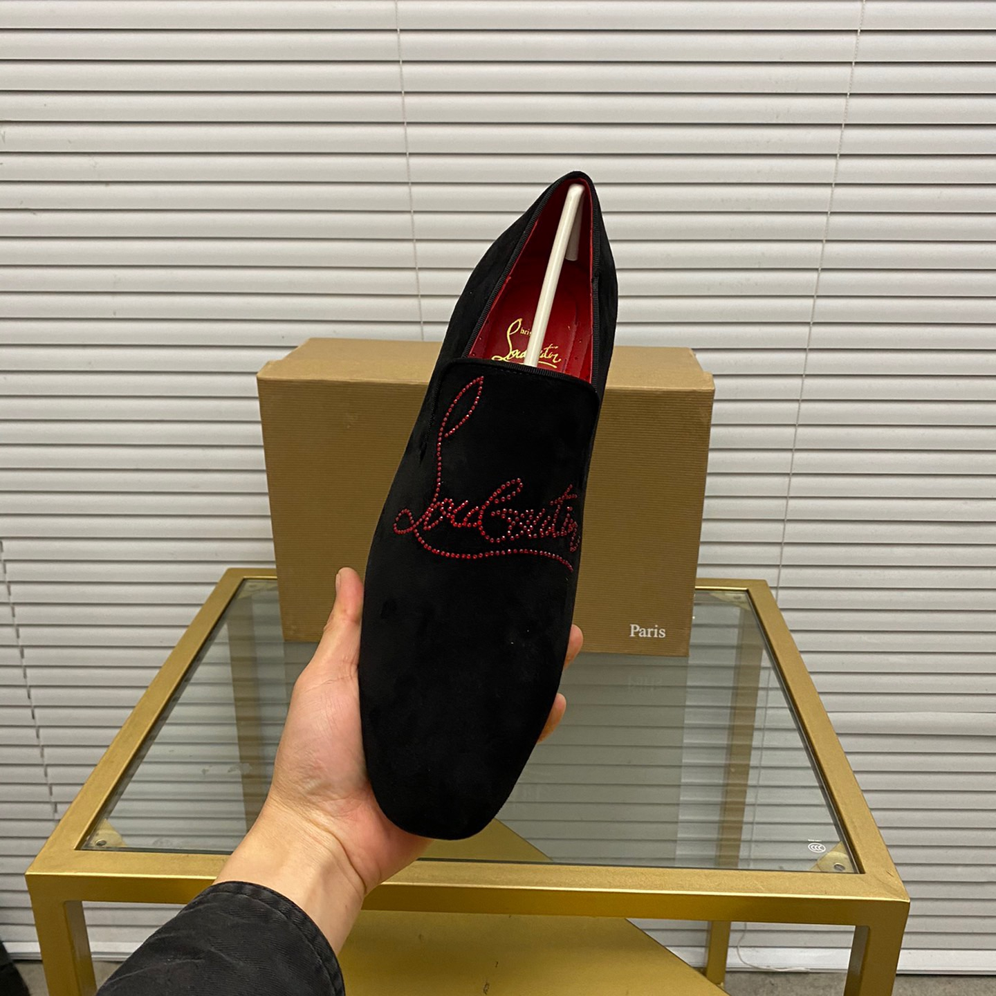 Christian Louboutin Navy Dandelion Strass Loafers Size 39-45