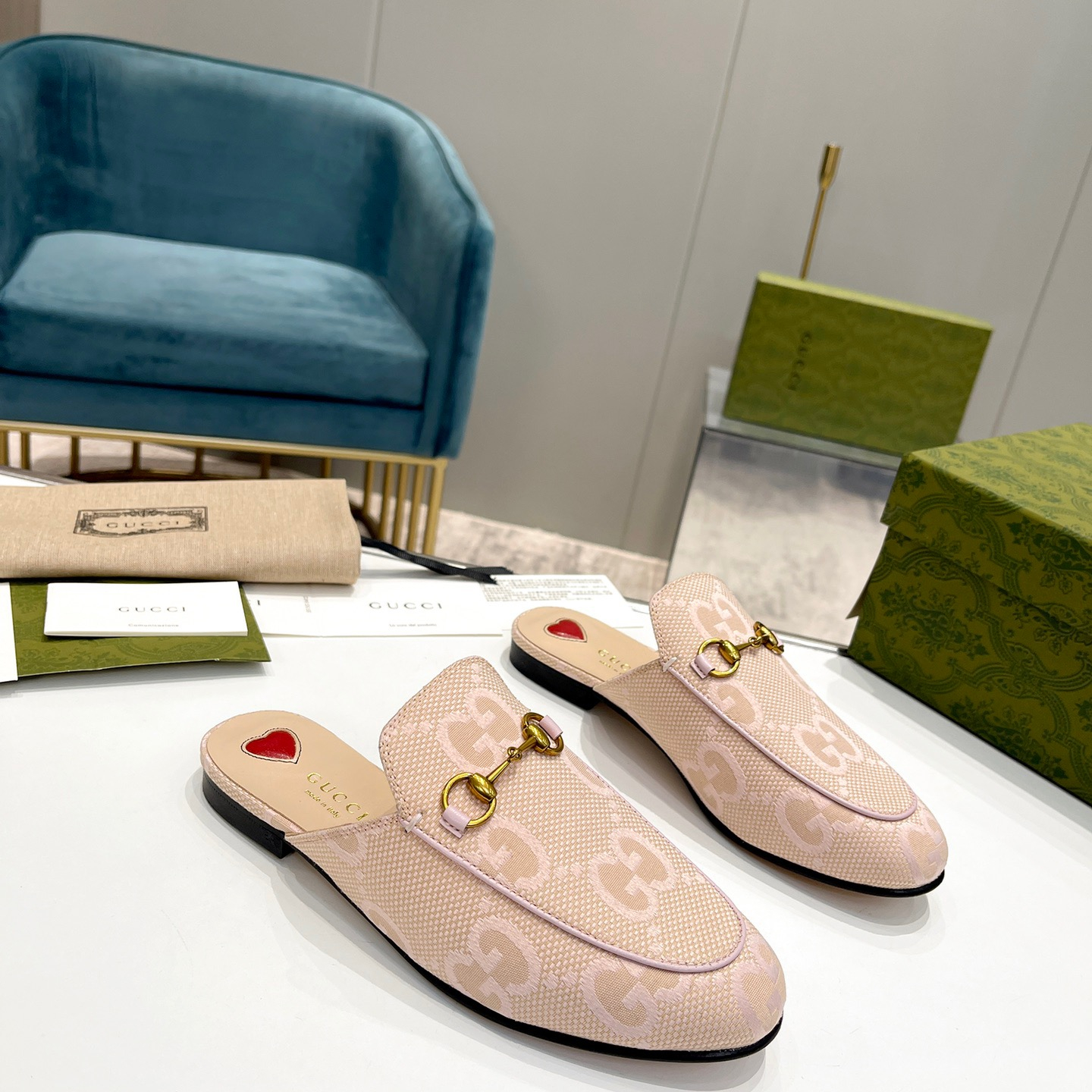 Gucci Princetown GG Slippers Size 35-41 6-Color