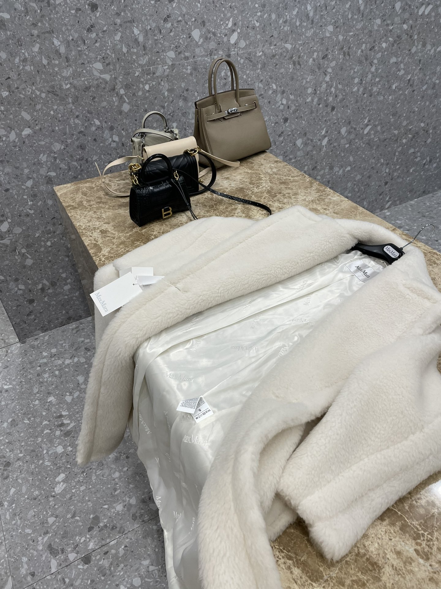 Max Mara Teddy fur long coat Size XS-M