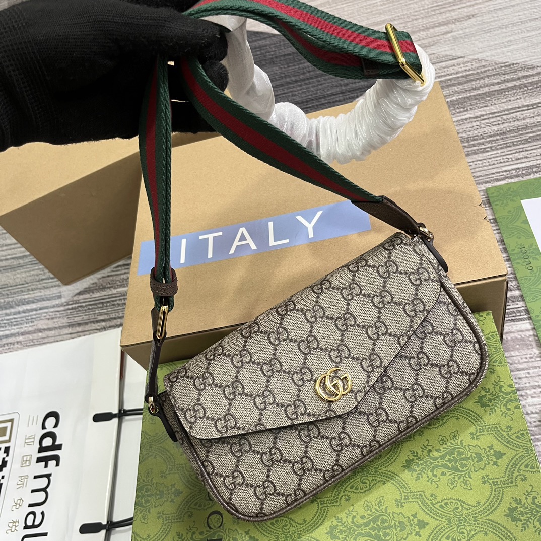 Gucci Ophidia Shoulder Bags 13*22*4cm