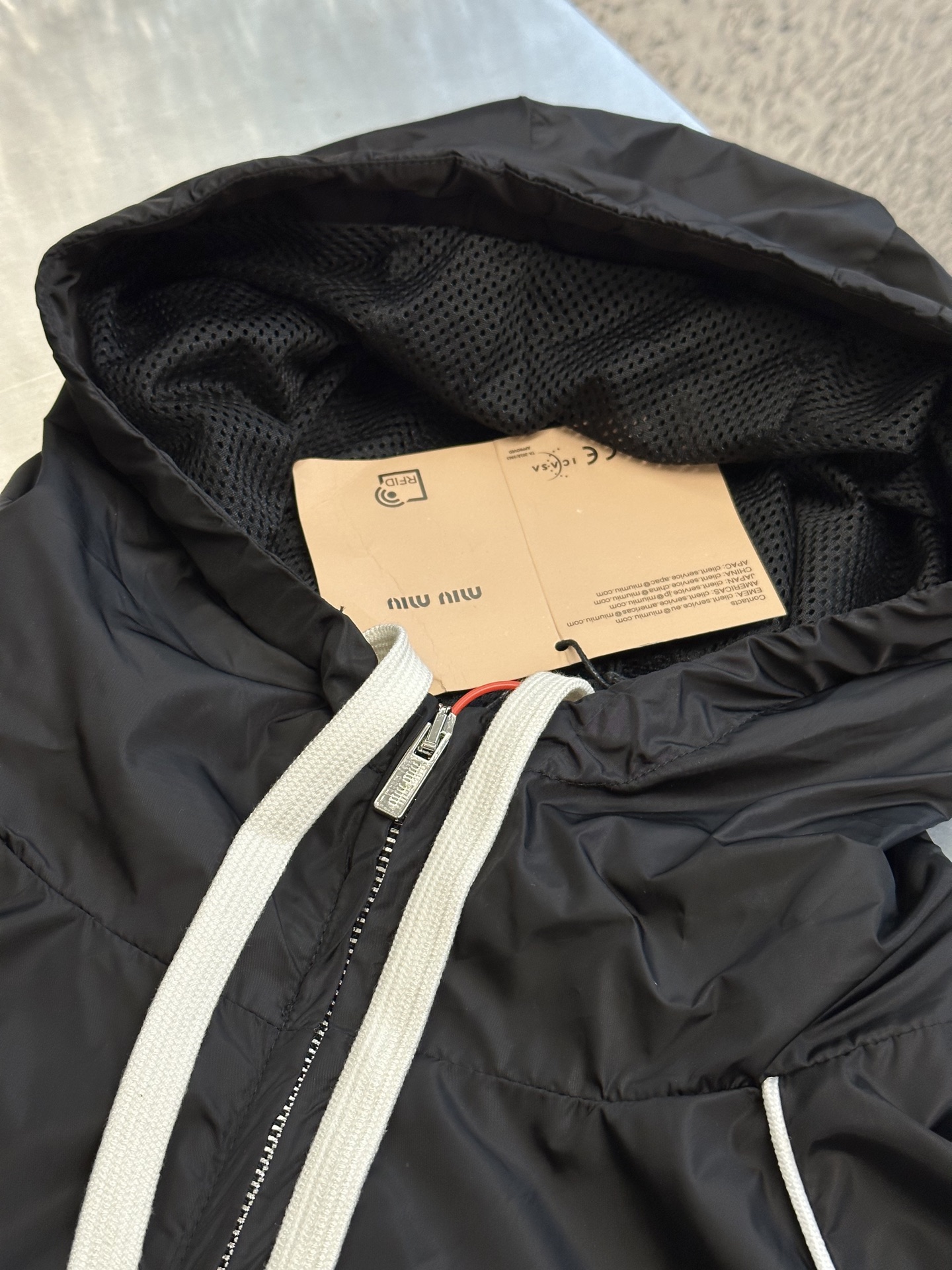 MiuMiu Nylon Zipper Hooded Jacket Size S-XL