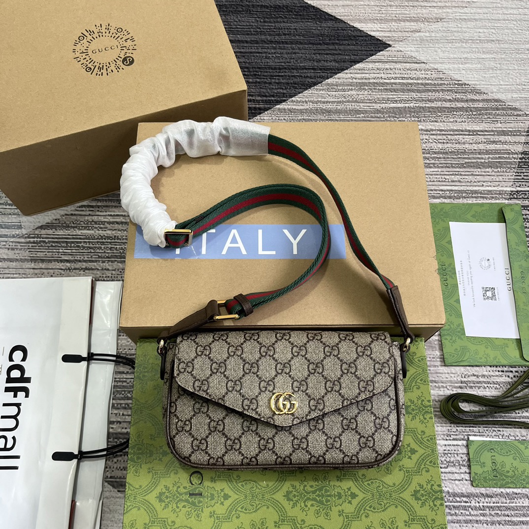 Gucci Ophidia Shoulder Bags 13*22*4cm