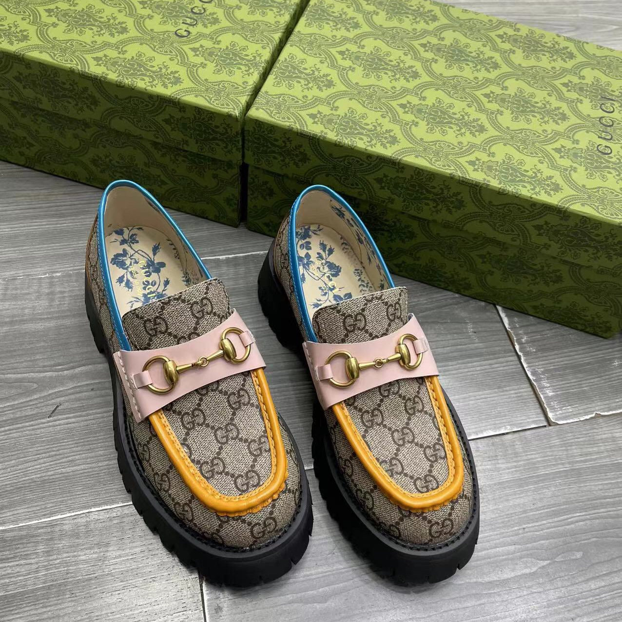Gucci GG Lug Sole Loafers Size 35-41 3-Color