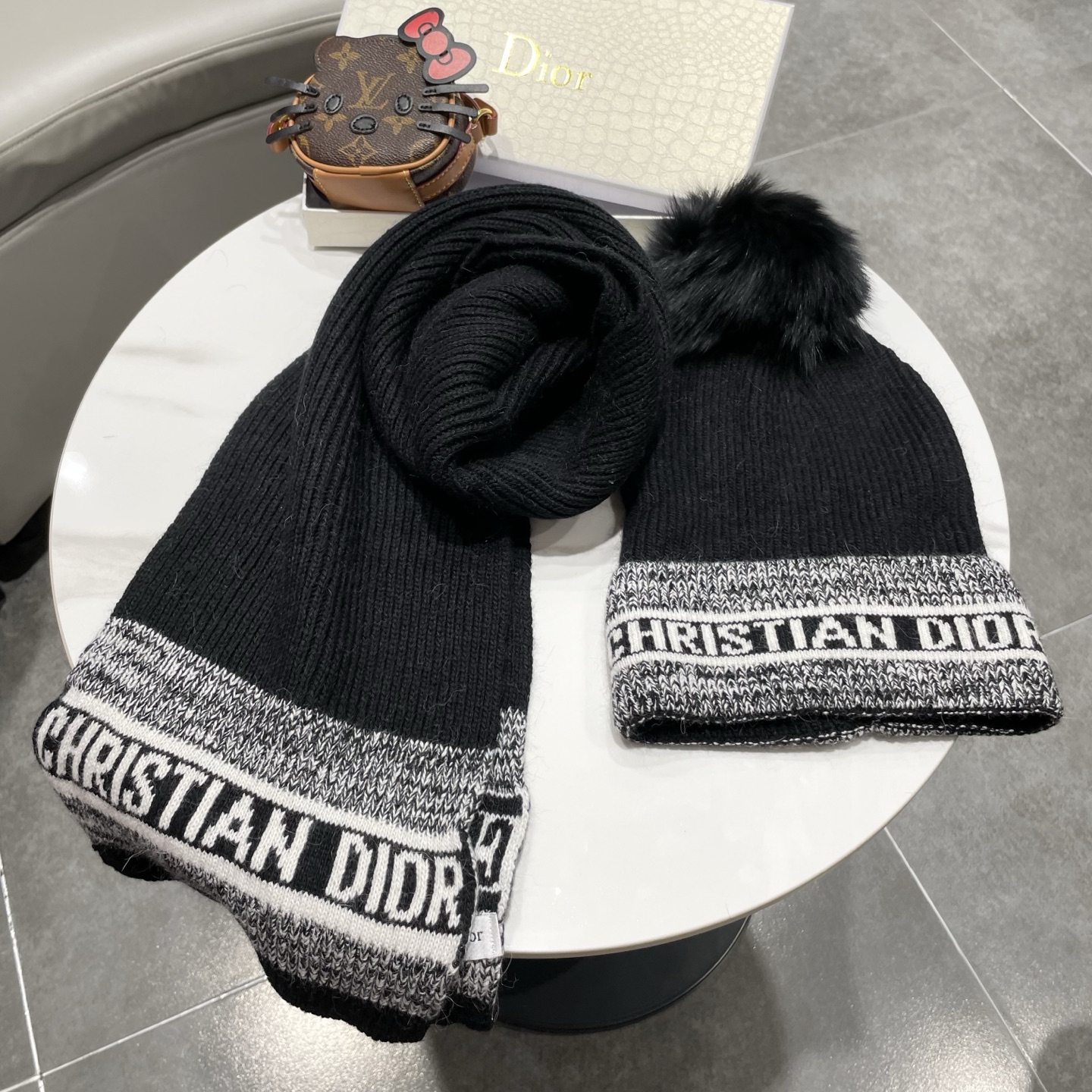 Dior Knitted Hat+Scarf