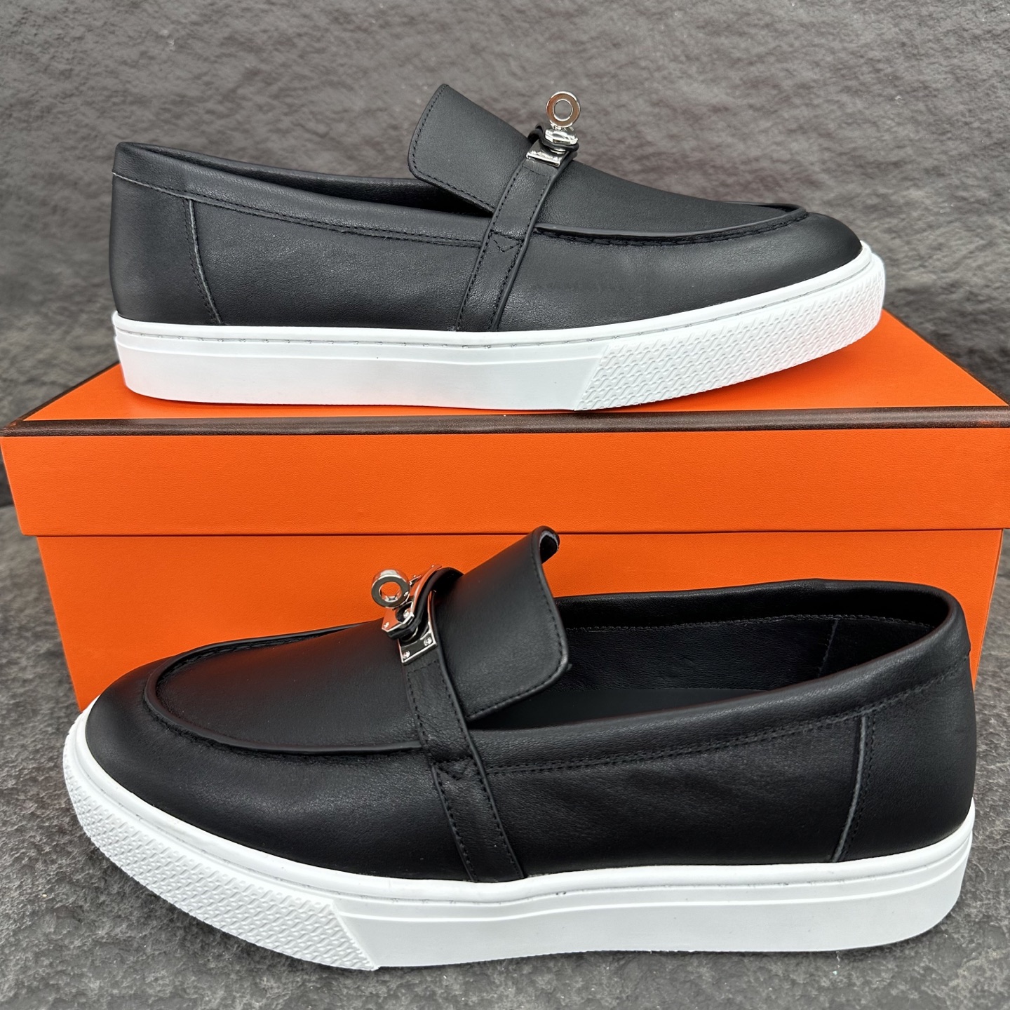 Hermes Game Unisex Loafers Size 35-46