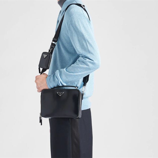 Prada 2VH069 Brique Leather Bags for Men Size 22*16*6cm